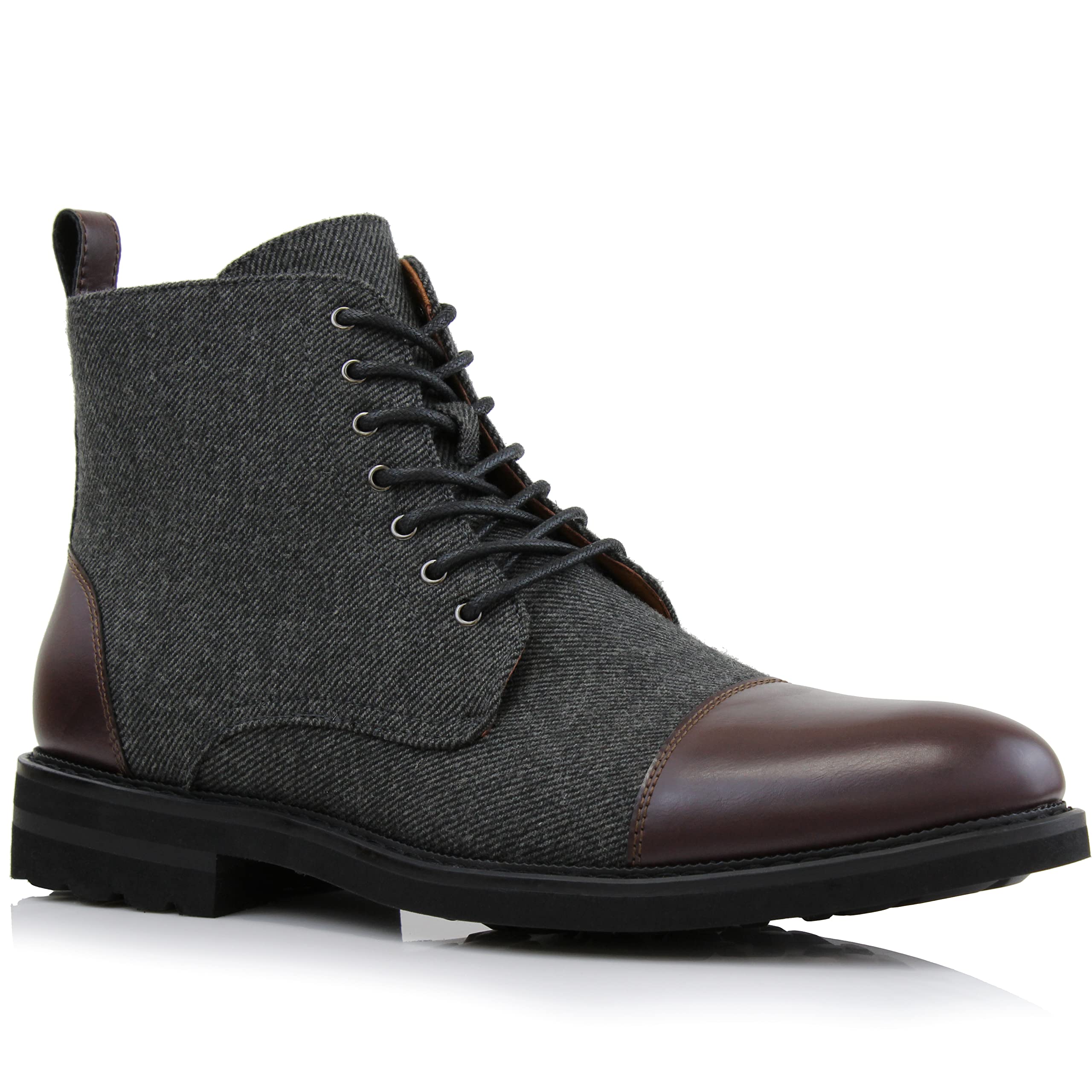 Polar Fox Men's Ankle Dress Boots | Lace-up Casual Fashion Boot Collection | Cap Toe & Plain Toe Styles