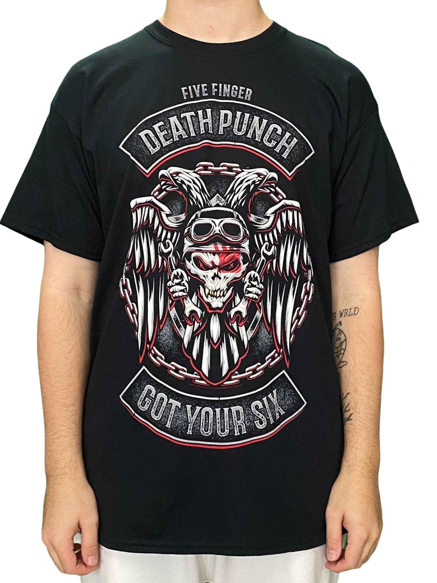 Five Finger Death PunchMen's Biker Badge T-Shirt