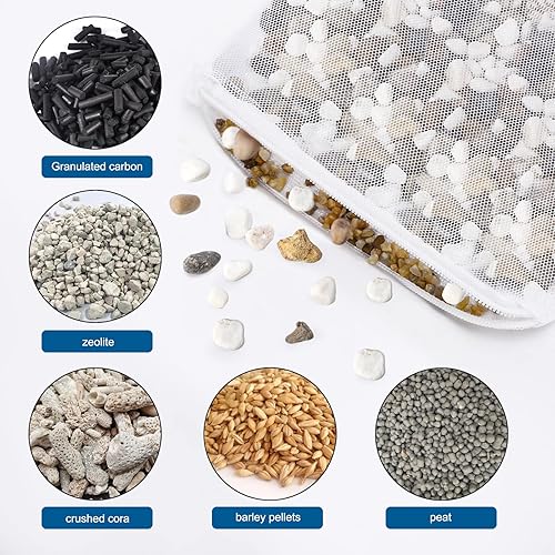 Vista 46 de Segarty Bolas biológicas para acuario, filtro de estanque Koi de 1 pulgada, bola bio con esponja para filtro de acuario, filtro de recipiente de 12