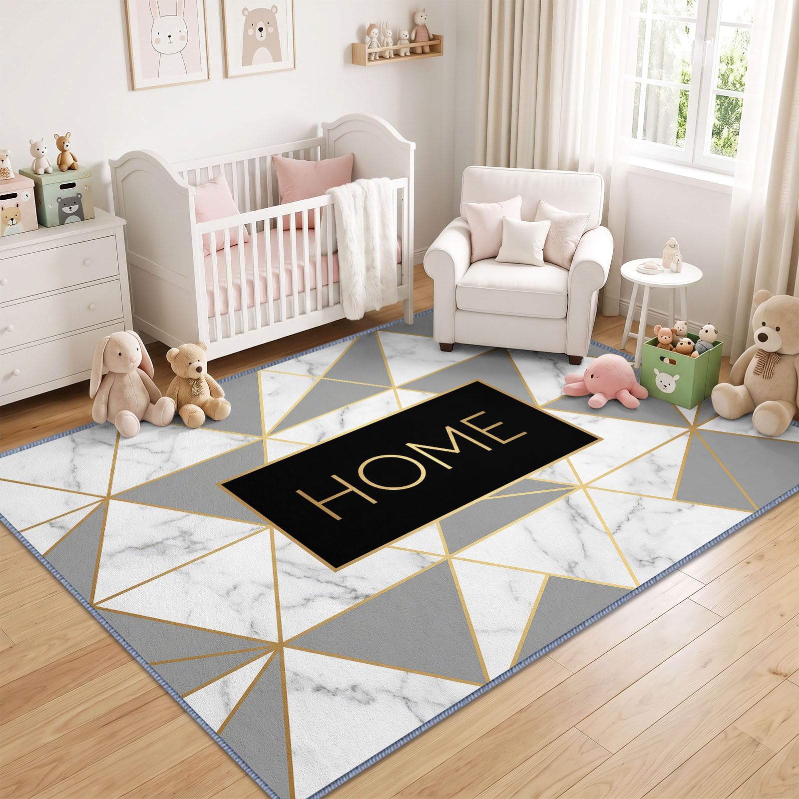Mosaïque Moderne Triangles Géométriques Tapis Design 3D Moderne 160 x 230 cm, Gris Tapis de Salon Élégant en Flanelle Douce – Couleurs Vives Ne Pâlissent Pas, Base Antidérapante, Décoration Intérieure
