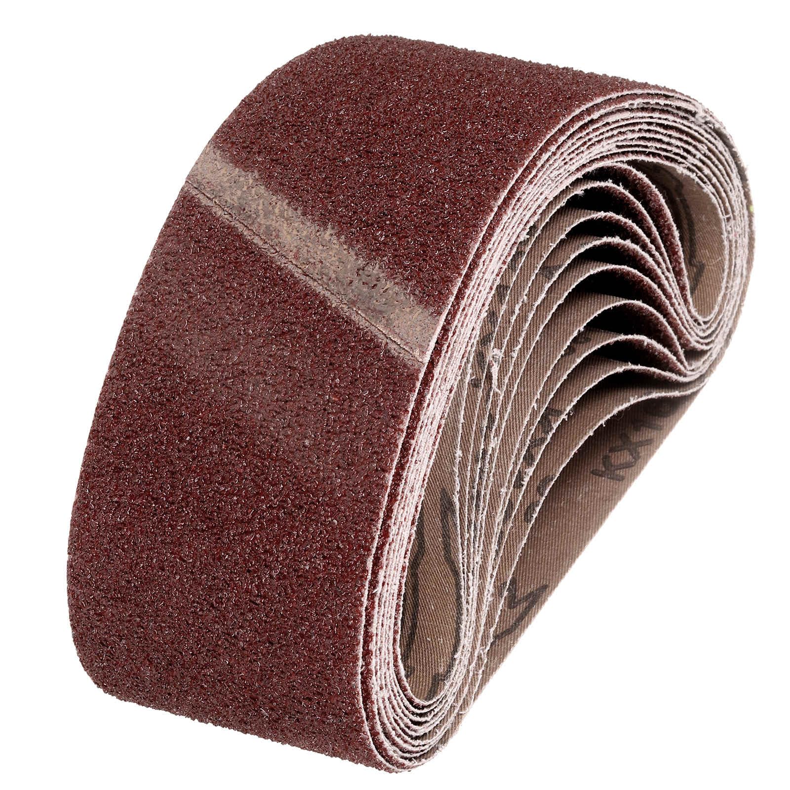 HARFINGTON 3 x 18 Inch Sanding Belts, 10 Pcs 36 Grits Aluminum Oxide Abrasive Belt Sander File Belt for Woodworking, Metal Polishing, Knife Sharpener