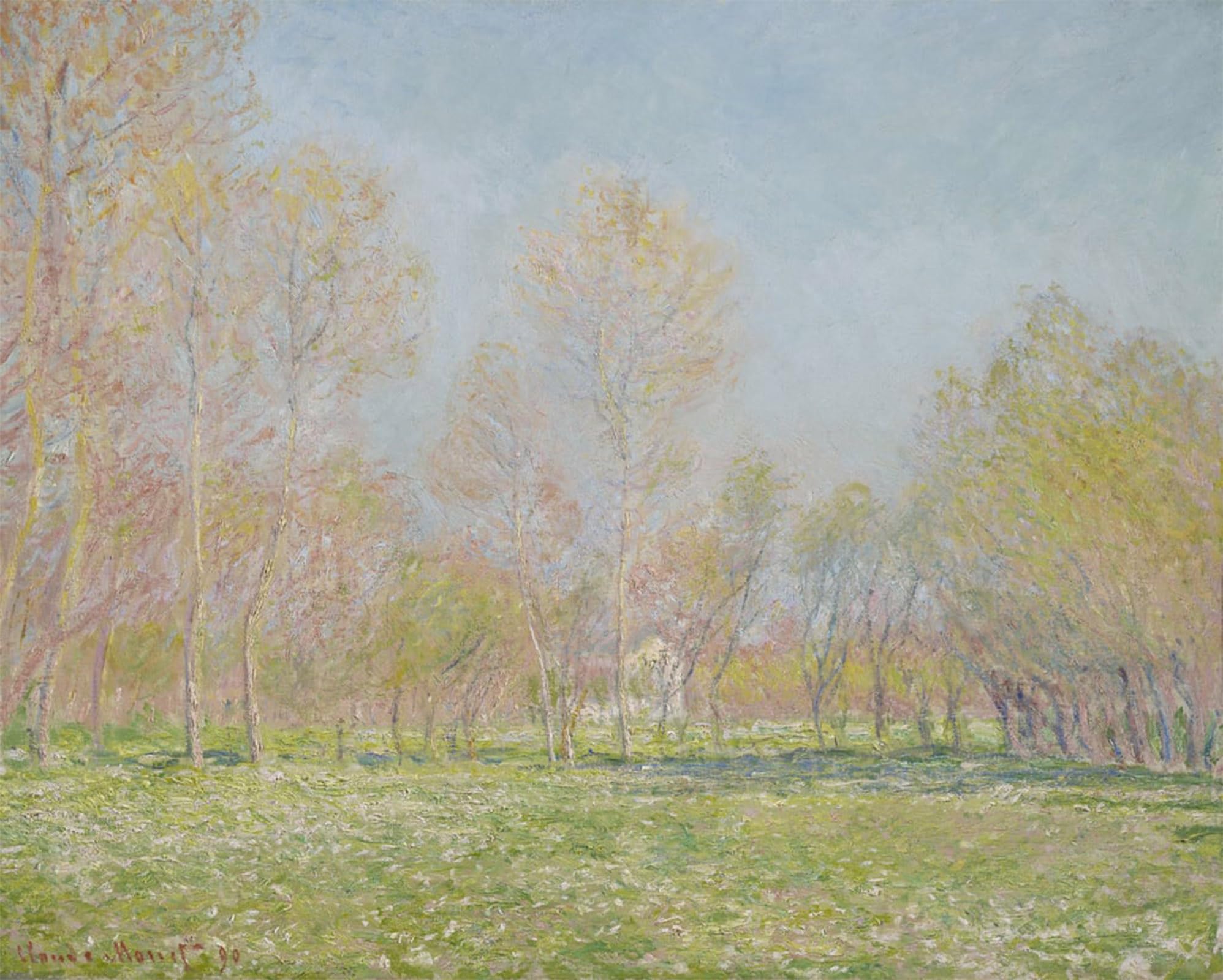 ARTXLXXBN Famous Print Painting Colorful Art Print Spring in Giverny by Claude Monet Canvas Art Decorations for Home Decor 60x90cm