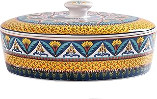 Bico Havana Ceramic Tortilla Warmer, 8.9 Inch Tortilla Holder with Lid f...