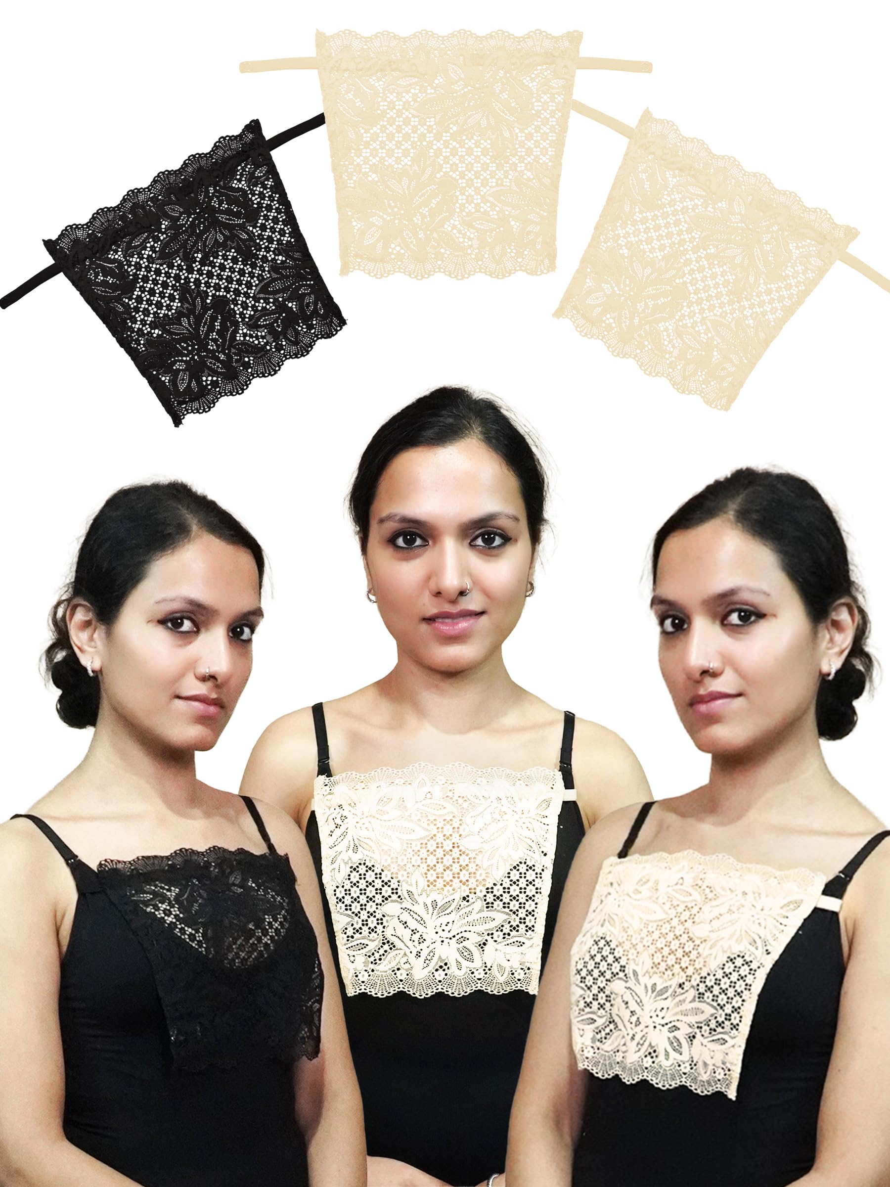 Buy Muselot Lace Insert for Women Pack of 3 - Clip On Mock