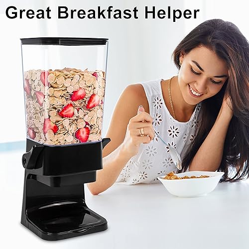 Miniatura 3 de Dispensador de cereales de 5L para encimera con tapas, contenedores de organización y almacenamiento para cocina y despensa, dispensador de arroz