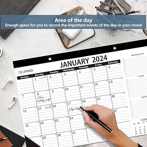 Miniatura 2 de Calendario de escritorio 2024-2025-18 meses 2024-2025-17 x 12 pulgadas con lista de tareas y notas, hogar, oficina, herramienta de planificación