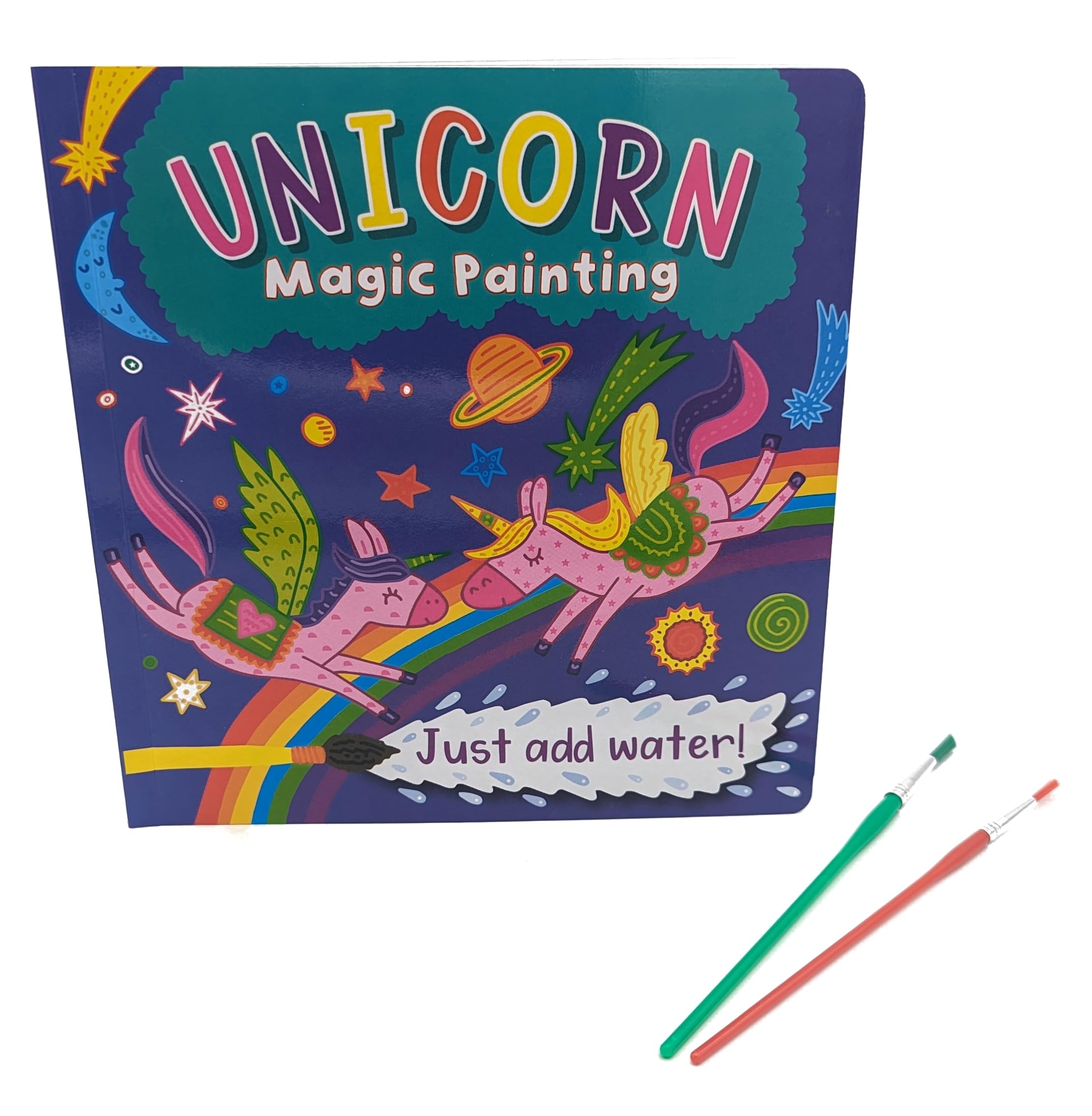 ihoot Unicorn Water Magic Colouring Book, Magic Painting Book with Paint Brushes | Party Bag Fillers for Kids, Kids Colouring Books, Toddler Toys Travel Activity Packs for Kids 5 Year Old Girl Gifts