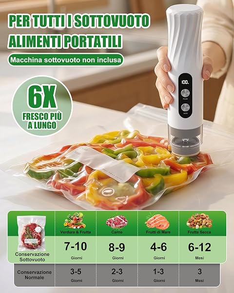 Babacom 30 Pezzi Sacchetti Sottovuoto Alimenti Riutilizzabili con Valvola d'Aria e 10 Clip di Chiusura (L:30x34cm), Senza BPA, Buste Sottovuoto Alimenti per Congelatore/Cottura Sous Vide/Conservazione - 2