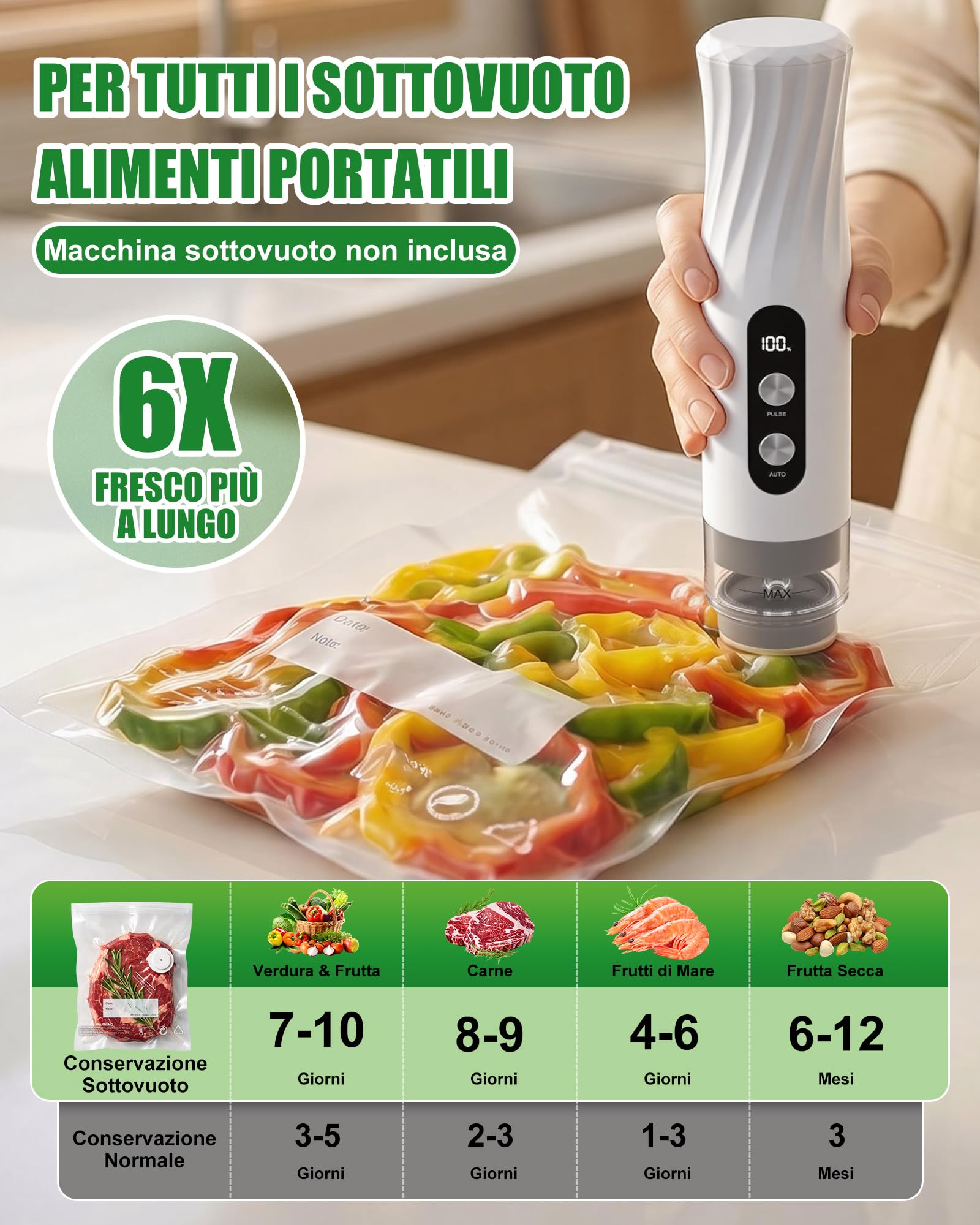 Babacom 30 Pezzi Sacchetti Sottovuoto Alimenti Riutilizzabili con Valvola d'Aria e 10 Clip di Chiusura (L:30x34cm), Senza BPA, Buste Sottovuoto Alimenti per Congelatore/Cottura Sous Vide/Conservazione - 2