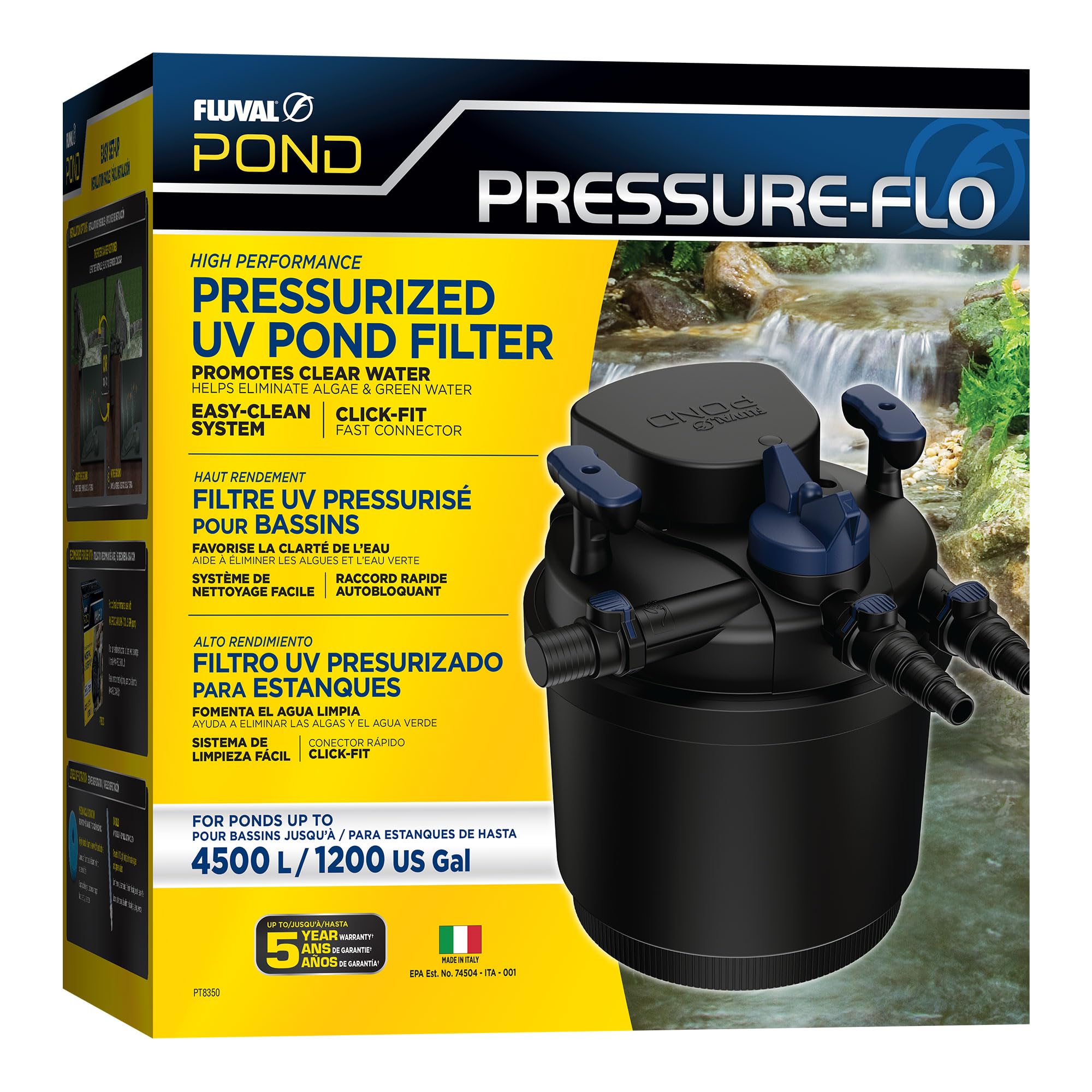 Fluval Filtro de Estanque Pressure-FLO 1200 de Alto Rendimiento
