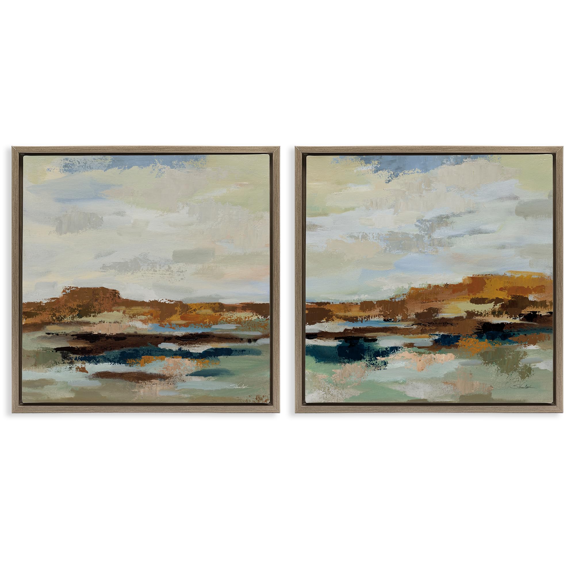 Stupell Industries Southwestern Horizon Landscape Southwestern Desert Horizon, 24 X 24 Inch Canvas In Floater Frame Set