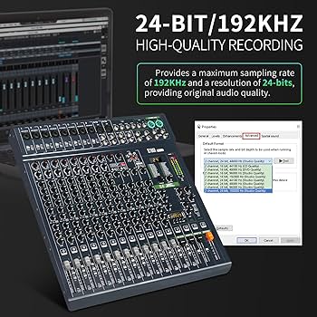 Amazon.com: XTUGA BX16 16 Channel Audio Mixer Professional Stereo