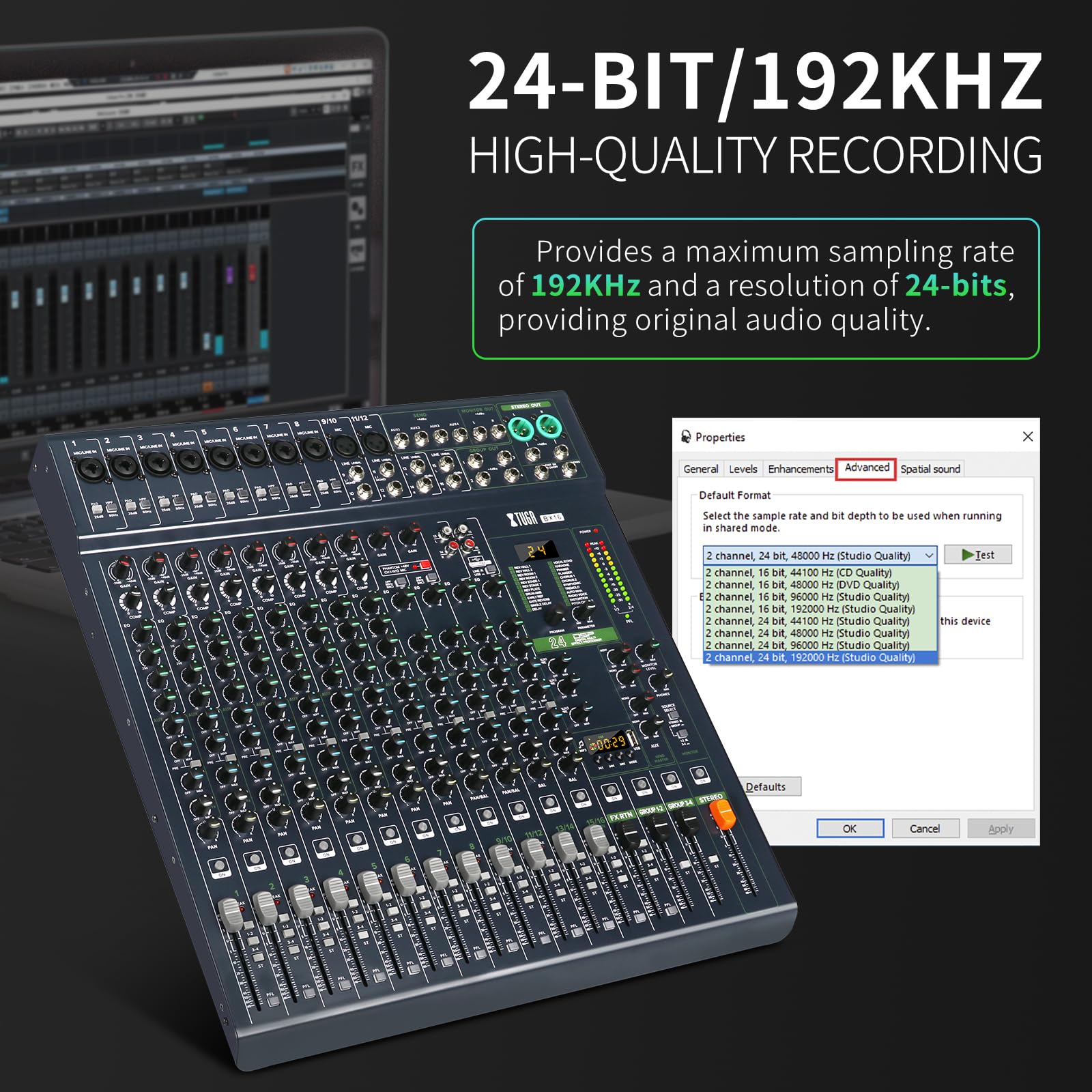 Amazon.com: XTUGA BX16 16 Channel Audio Mixer Professional Stereo