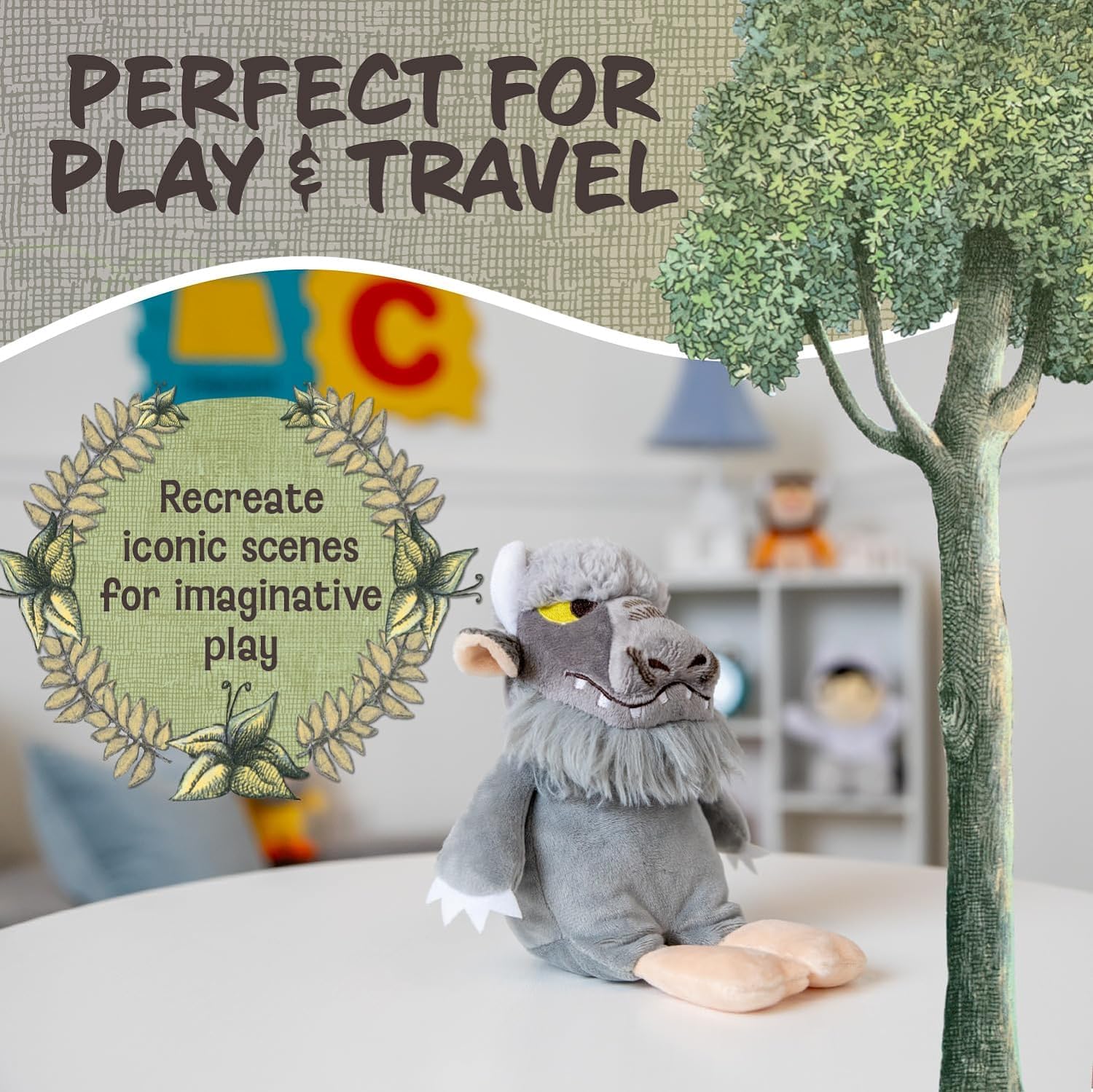 Where The Wild Things are Gift Set with Hardcover by Maurice Sendak, 14" Max Plush Doll, 9" Moishe Monster Stuffed Animal, 9 Inch Bernard Monster Plush, 9" Tzippy Monster Plushie, and Activity Pages - Image 7