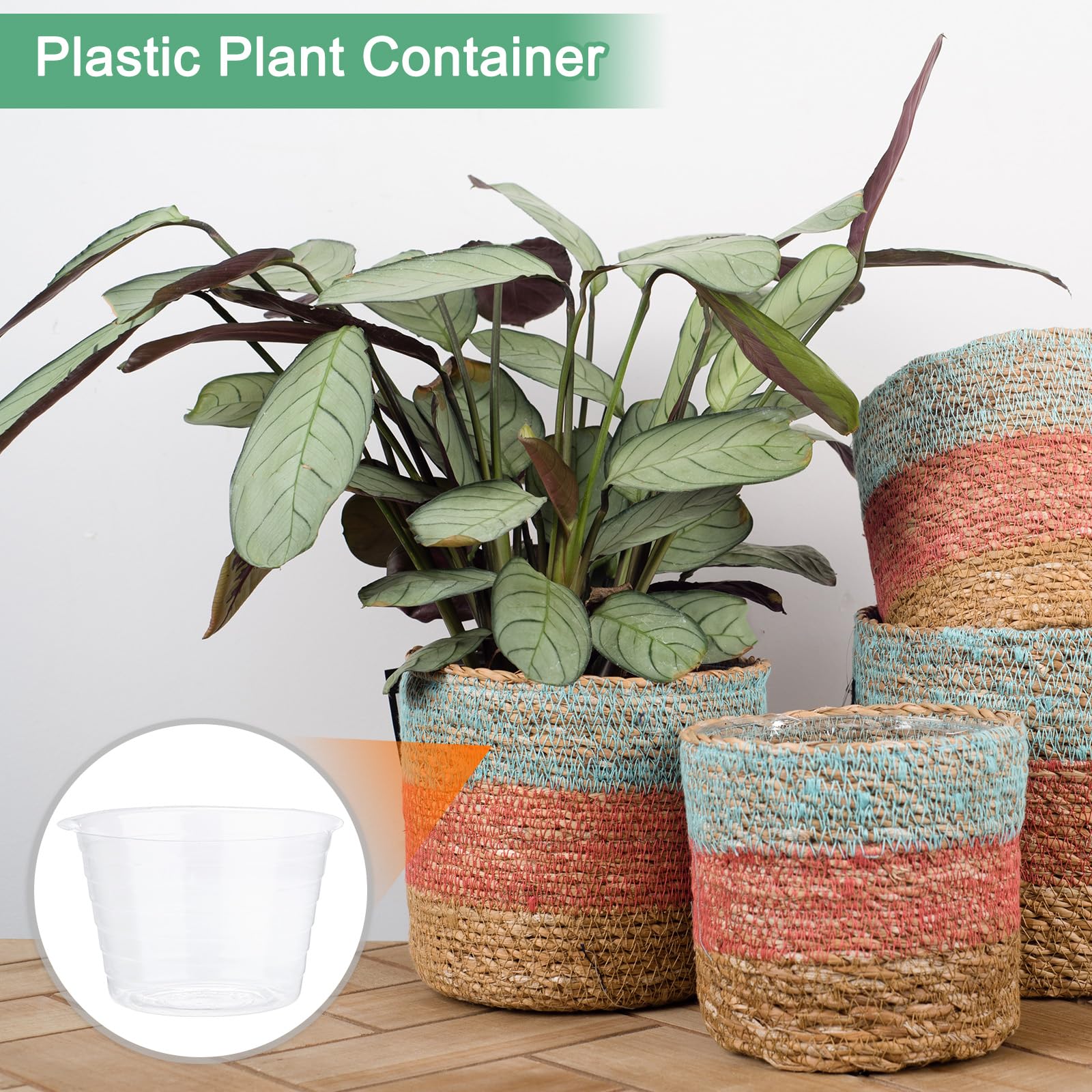 M METERXITY 20-Pack Plastic Plant Saucer, 5 Inch Clear Thin Plant Saucer Drip Tray for Indoor/Outdoor, Planter Liners Nursery Pots - Image 4