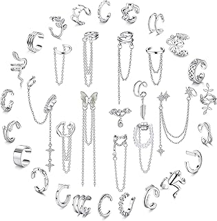Ear Cuff Earrings Set for Women Adjustable Fake Earring Cuffs Non Piercing Earring Set Clip On Earrings Cartilage Helix Wrap Earrings Butterfly Ear Cuffs Punk Earrings Set Ear Jewelry Set