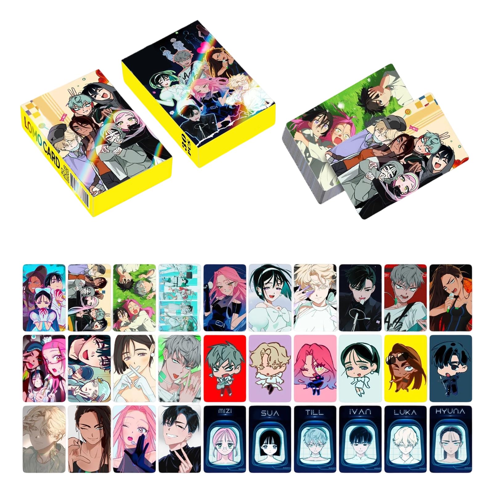 Alien Stage Photocards Set SUA Mizi Till Ivan Luka Hyuna Anime Figure Lomo Cards Alien Stage Laser Photocards Gift for Fans