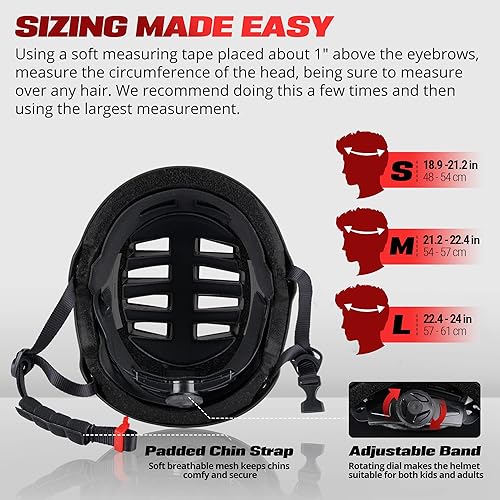 Miniatura 2 de LaScoota Casco multideporte, casco de patinaje sobre ruedas, casco de patineta para adultos, jóvenes y niños  Casco para niños  Núcleo de absorción