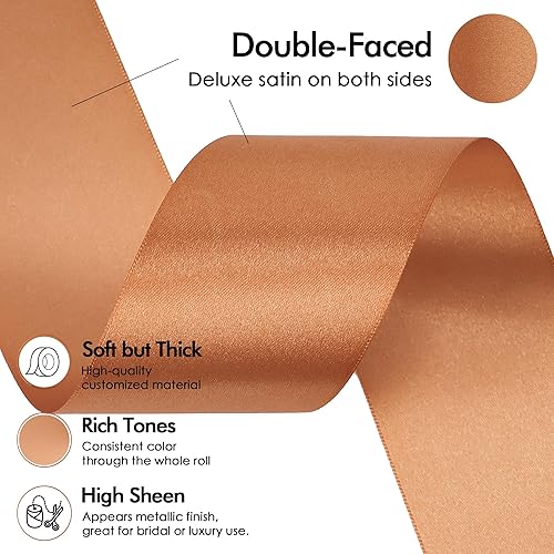 Vista 930 de MEEDEE Orange Satin Ribbon - 1.5 inch Double Faced Satin Ribbon, 50 Yards - Neon Tangerine - For Christmas, Thanksgiving, Halloween, Weddings