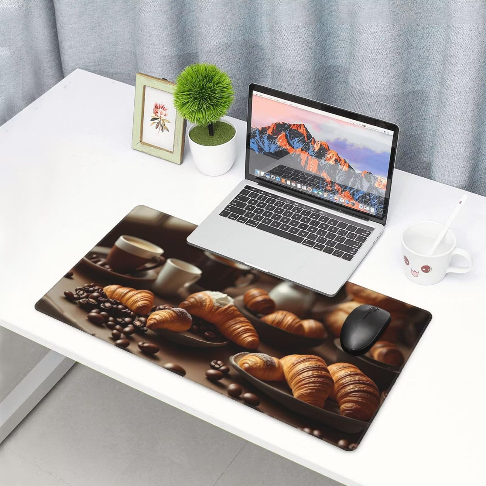 Podkładka pod mysz do kawy, duża podkładka pod mysz 1600 x 800 mm, podkładka pod mysz do gier, podkładka na biurko ze zszytymi krawędziami, podkładka pod mysz z klawiaturą, do pracy, gier, biura,