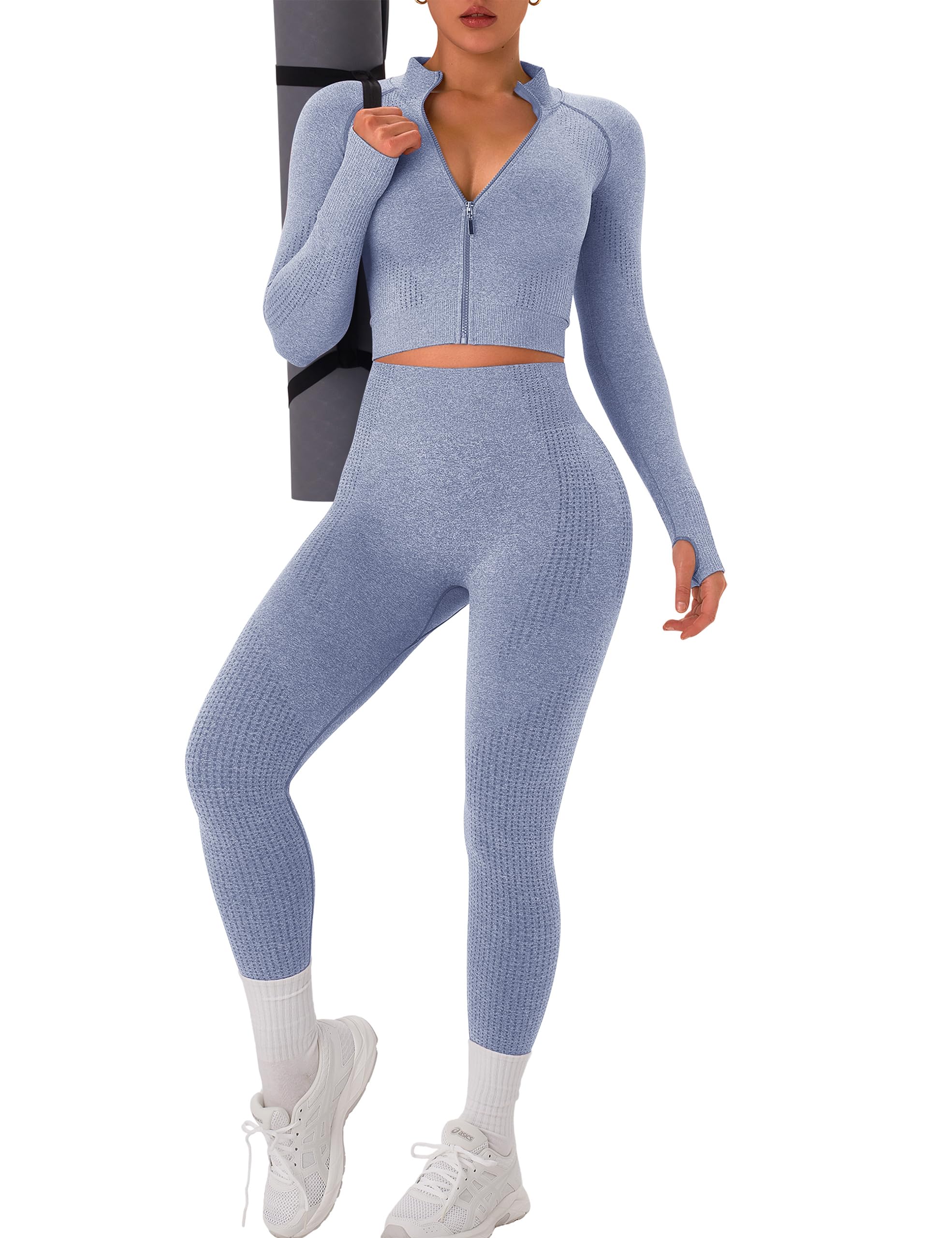 OLCHEE Womens Workout Sets 2 Piece smooth Yoga Outfits