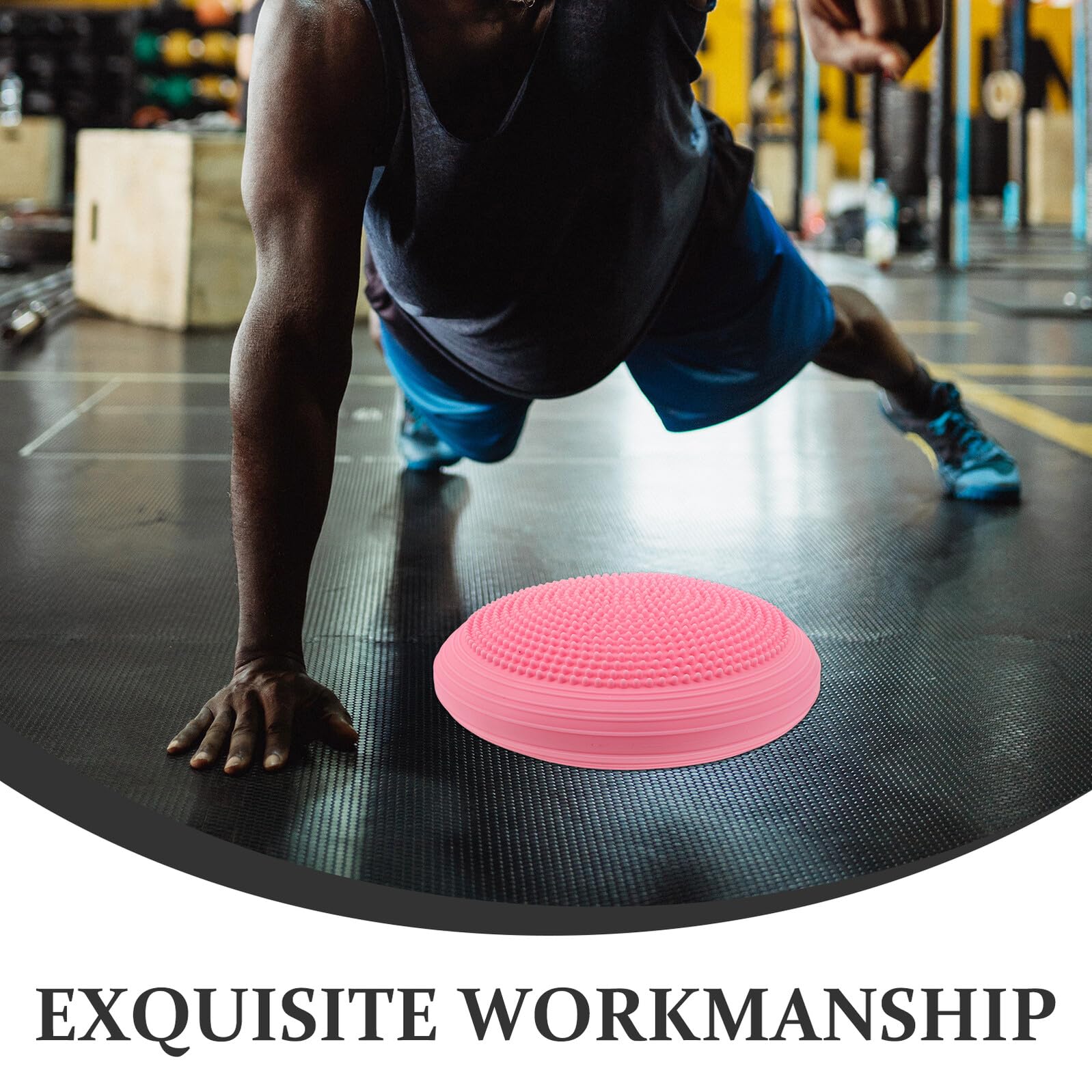 Colchoneta de Yoga Rosa Redonda de Pvc Superficie de Masaje Antideslizante para Pilates y Rutinas de Fitness, Ligera y Compacta para Hombres y Mujeres
