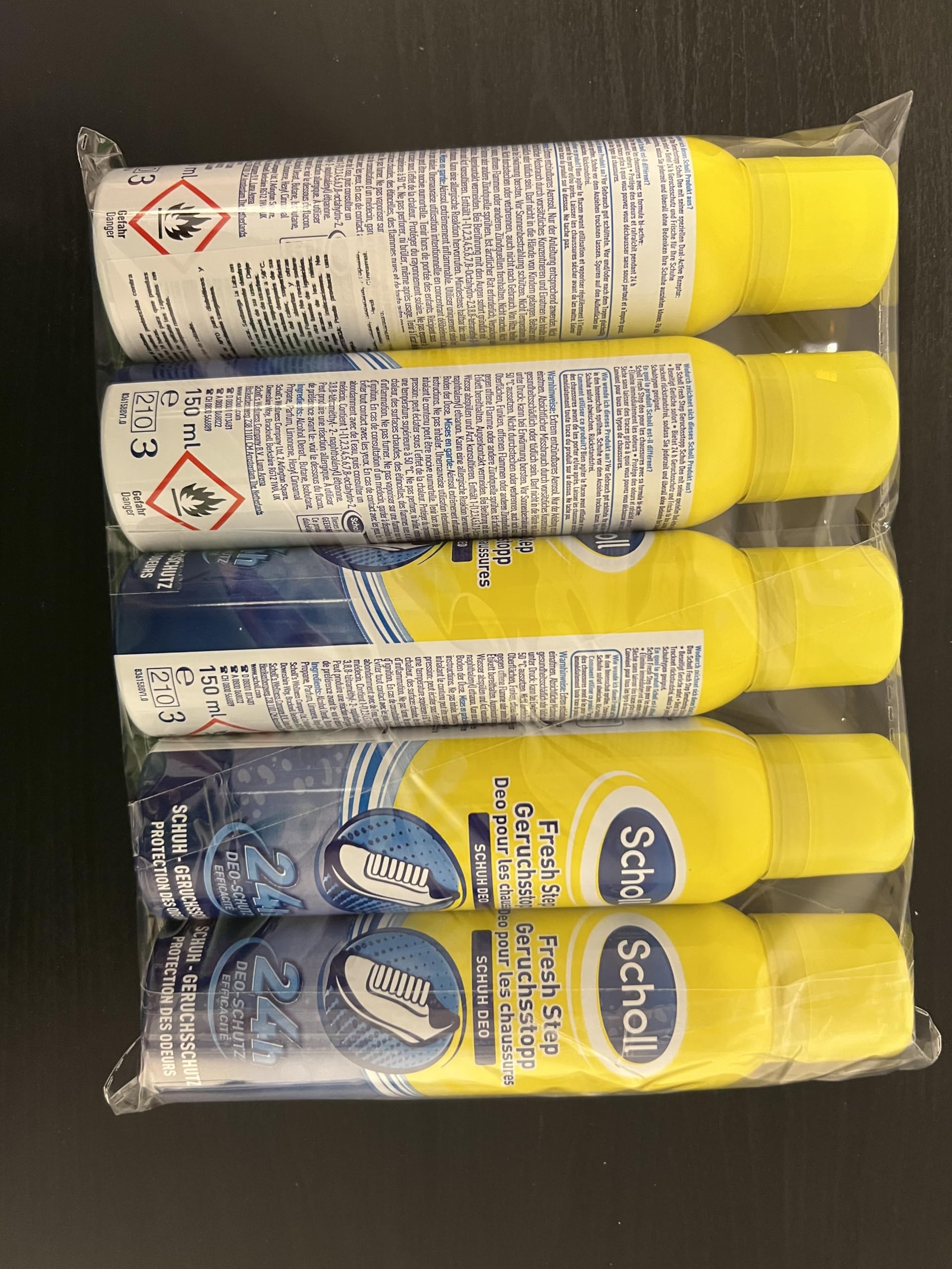 Dr. Scholl's, Deospray für Schuhe mit aktiver Geruchskontrolle-Technologie, beseitigt und schützt vor schlechten Gerüchen für 48 Stunden, geeignet für jeden Schuhtyp, 6 Flaschen à 150 ml