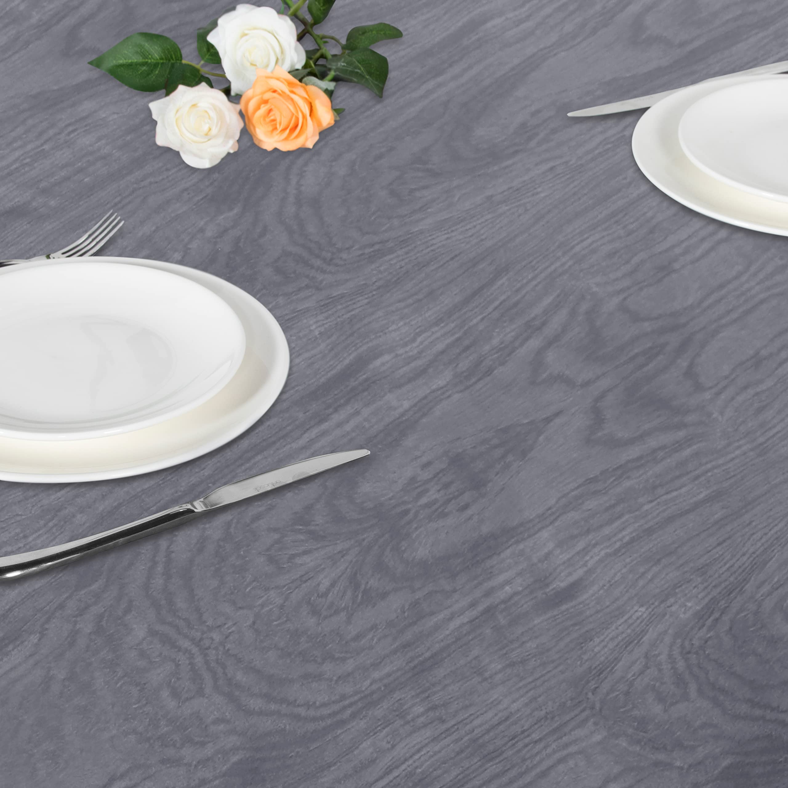 Mantel PVC Transparente Mantel Redondo 110 Cm Con Borde De Goma | Transparente Y Resistente | Ideal Para Exteriores Y Bodas Protector De Mesa Con Goma Resistente