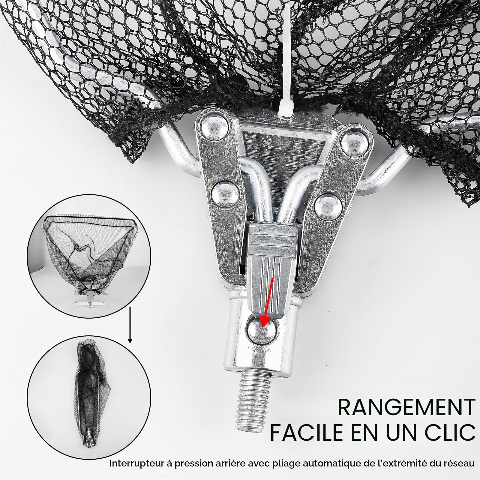 Set de Capture de Poules avec Crochets pour Jambes et Filet de Capture (2-en-1), Ensemble de Pièges à Poules, Outil de Capture de Poules, Outil de Capture de Poules pour Volaille, Poulet, Dindes, Oies