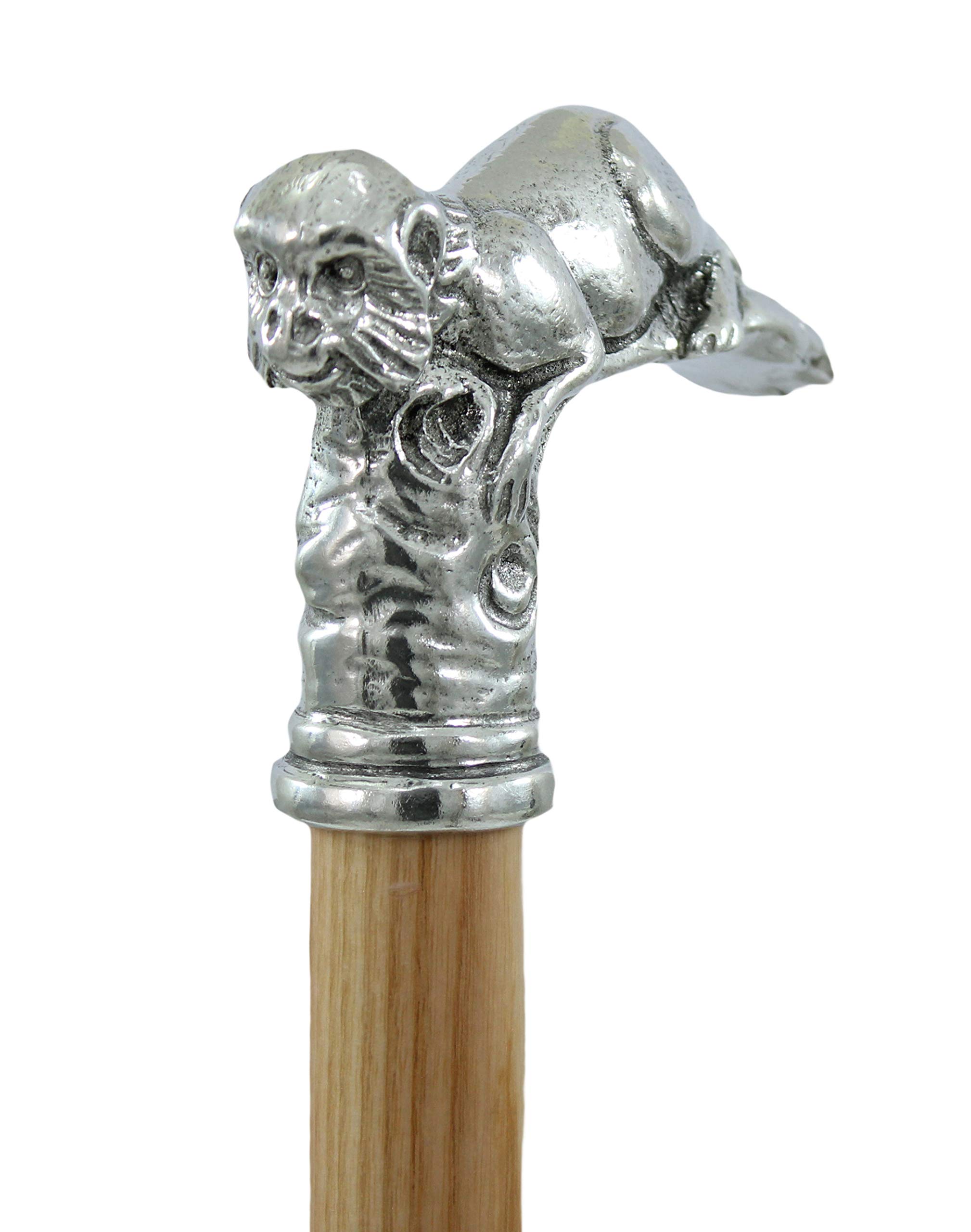 Bastón para ancianas en Madera Natural trabajada a Mano, con Detalles de Clase.