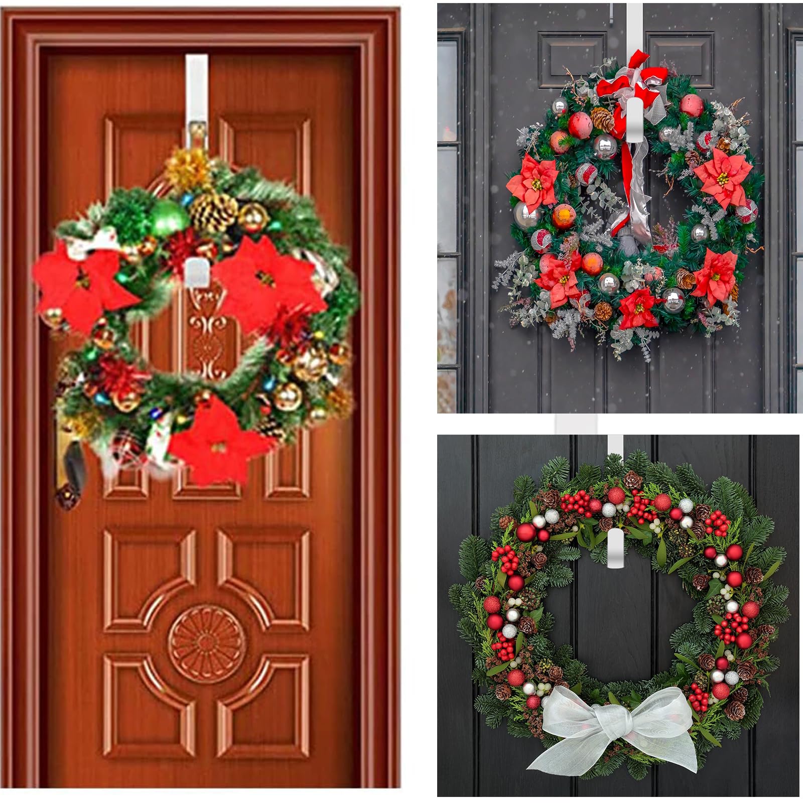 Yiduohua Christmas Wreath Hanger,Wreath Hanger for Front Door,30 cm(11.8 Inches Length) Metal Wreath Hanger - Image 3