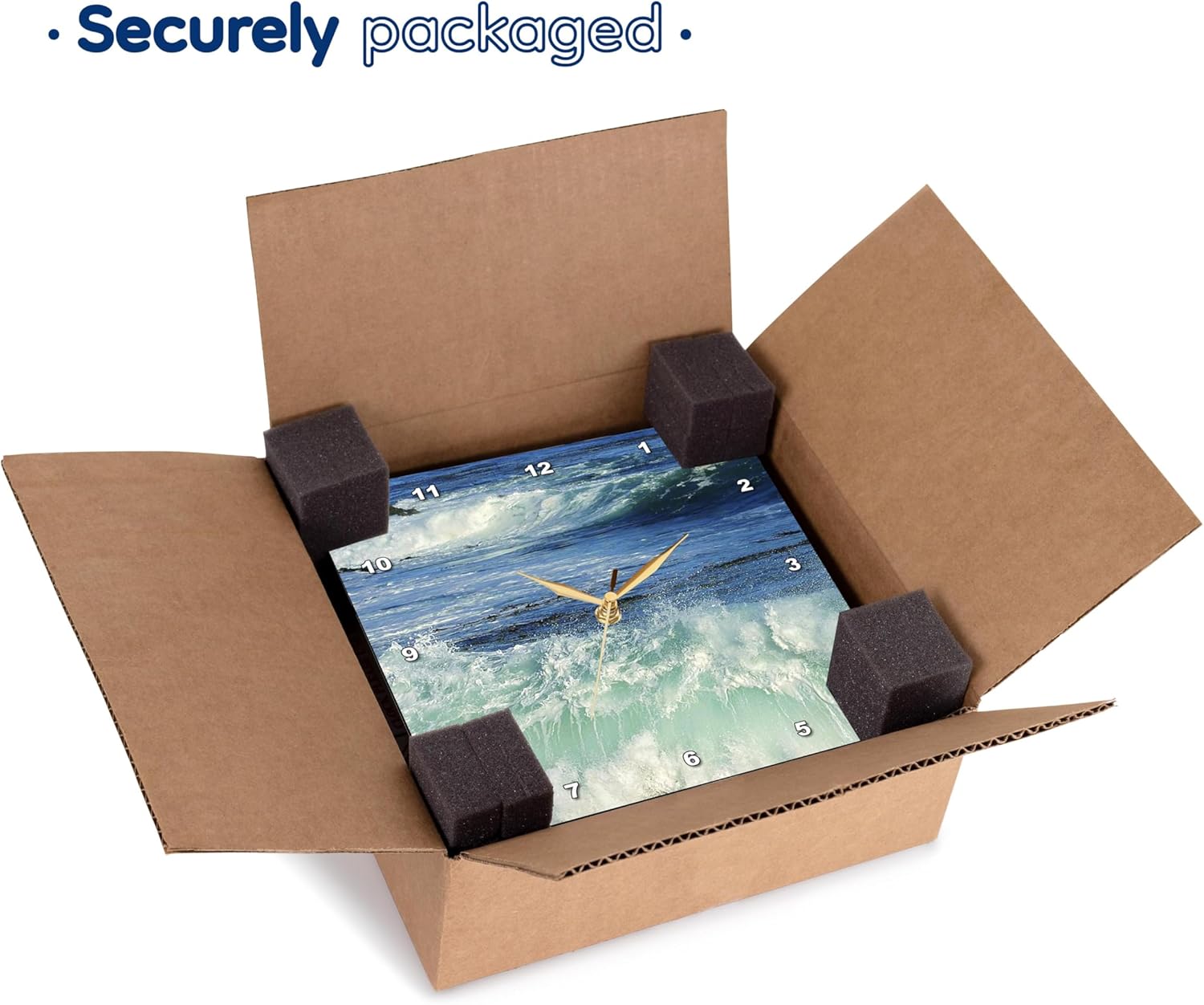 3D Rose 3dRose Pacific Ocean Waves-Wall Clock, 13-inch (DPP_43784_2)