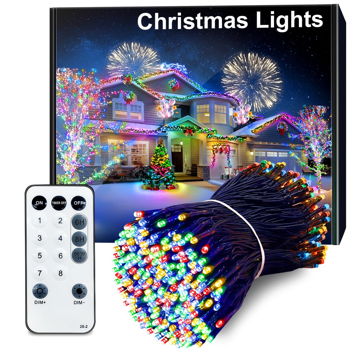 ARKOCHIC 35M Christmas Lights Outdoor Multicoloured, 300 LED Christmas Tree Lights, IP65 Waterproof Fairy Light Plug in