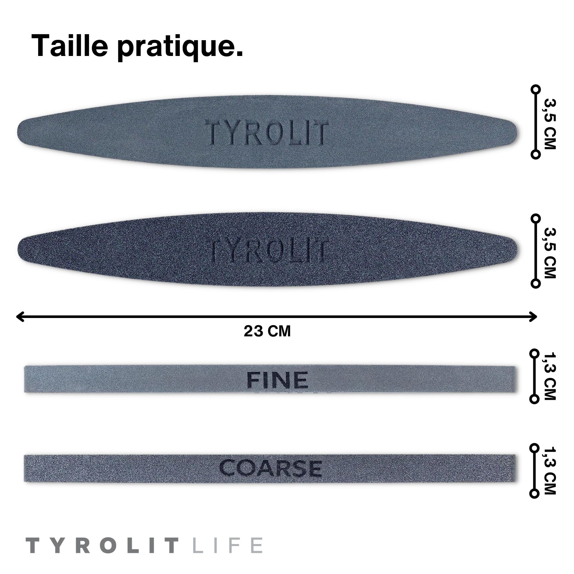 TYROLIT Life Pierre à aiguiser 2 Pierres à aiguiser 100/240 Grain 100/240 pour aiguiser et affûter Les Senses/Outils de Jardin