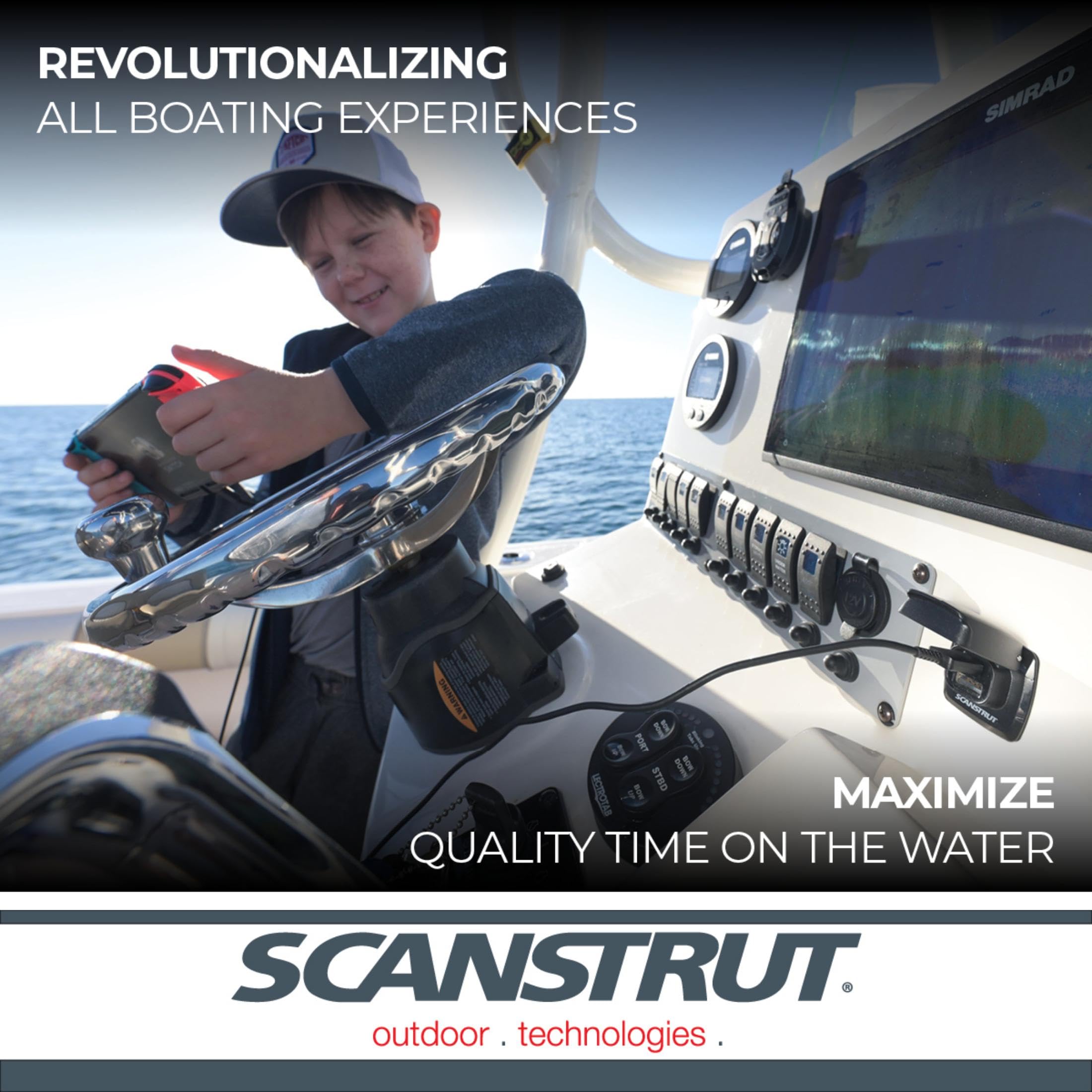 Scanstrut ROKK Flip Pro USB-Ladegerät - IPX4 Wasserdicht Dual USB-A & USB-C Schnellladeanschluss | 12/24V Marine & RV Steckdose