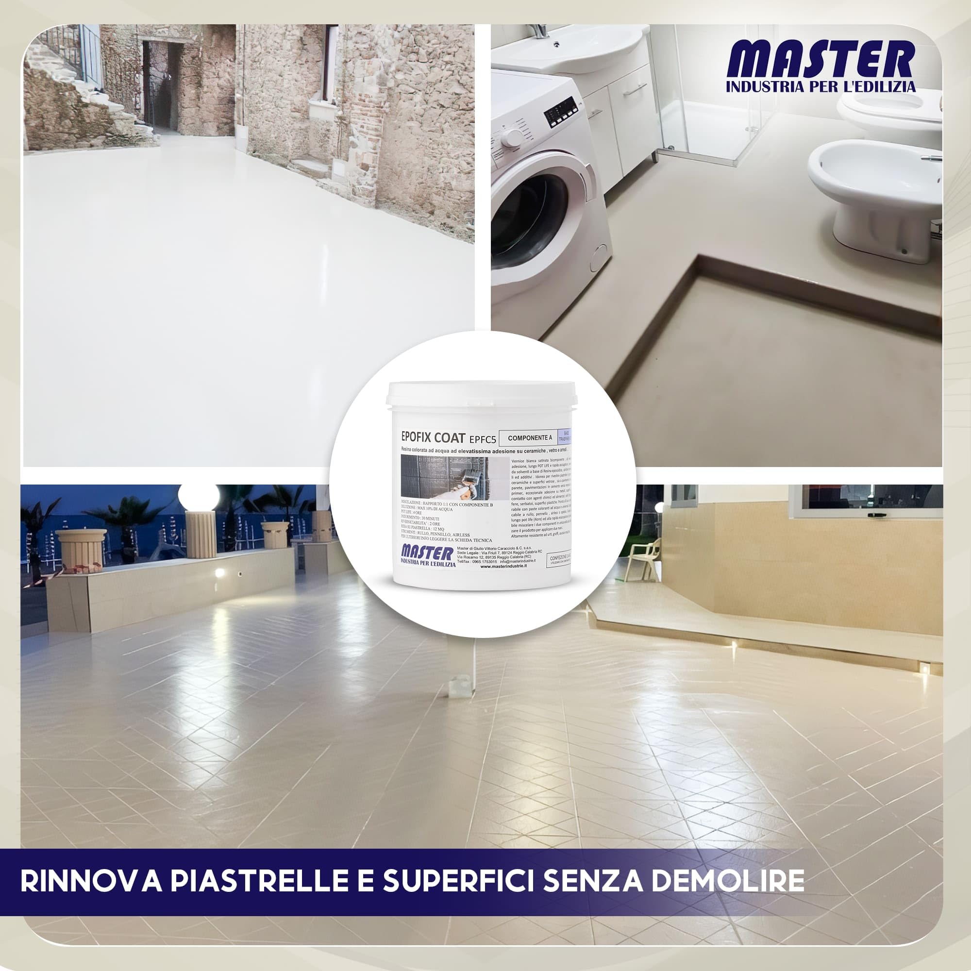 Résine époxy pour sols intérieurs et extérieurs | Peinture carrelage salle de bain cuisine ciment garage | Jusqu'à 12 m² par couche