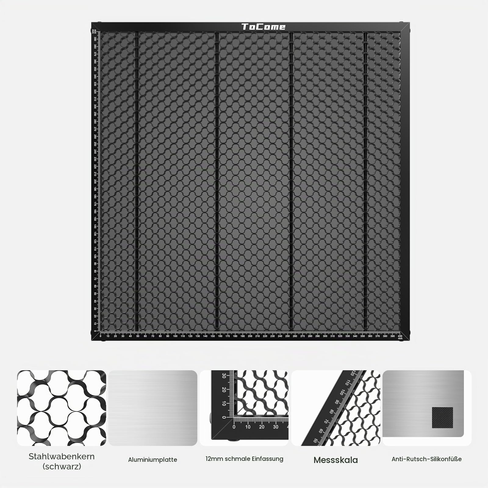 Tocome 300 x 300mm Waben Laser Arbeitstisch 12" x 12" Stahl Wabentisch für Lasergravierer