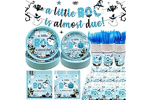 183-Piece A Little Boo Is Almost Due Baby Shower Decorations Boy
