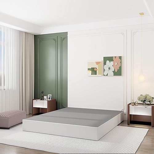 Miniatura 3 de Base de resorte de 9 pulgadas para cama tamaño matrimonial, base de colchón de metal resistente, capacidad de 3000 libras, perfil alto, sin ruido,
