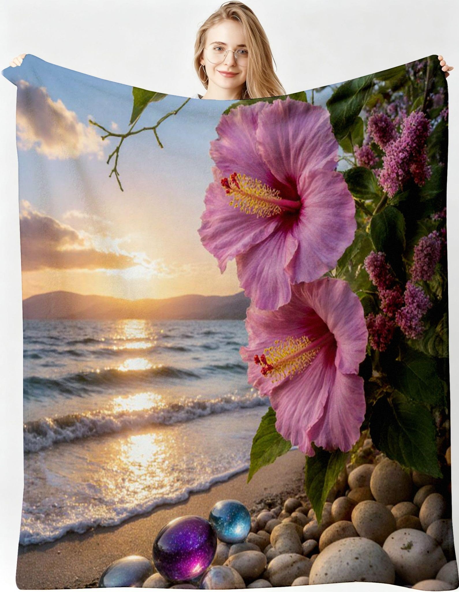 Manta Franela Sherpa 3D Flor Costera 240x260cm para Cama 180-A340