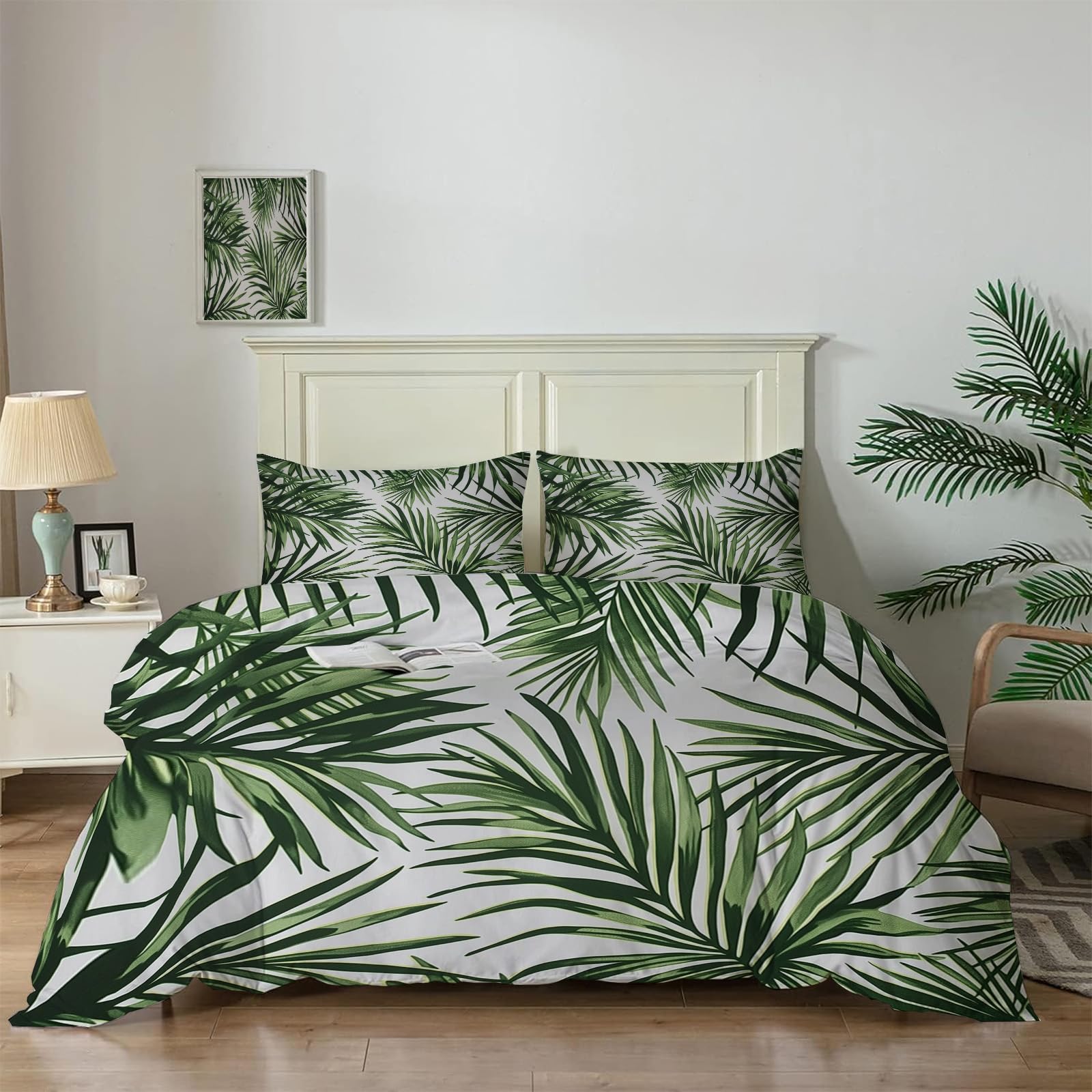 Housse de couette Monstera et taies d'oreiller pour une chambre d'enfant style jungle