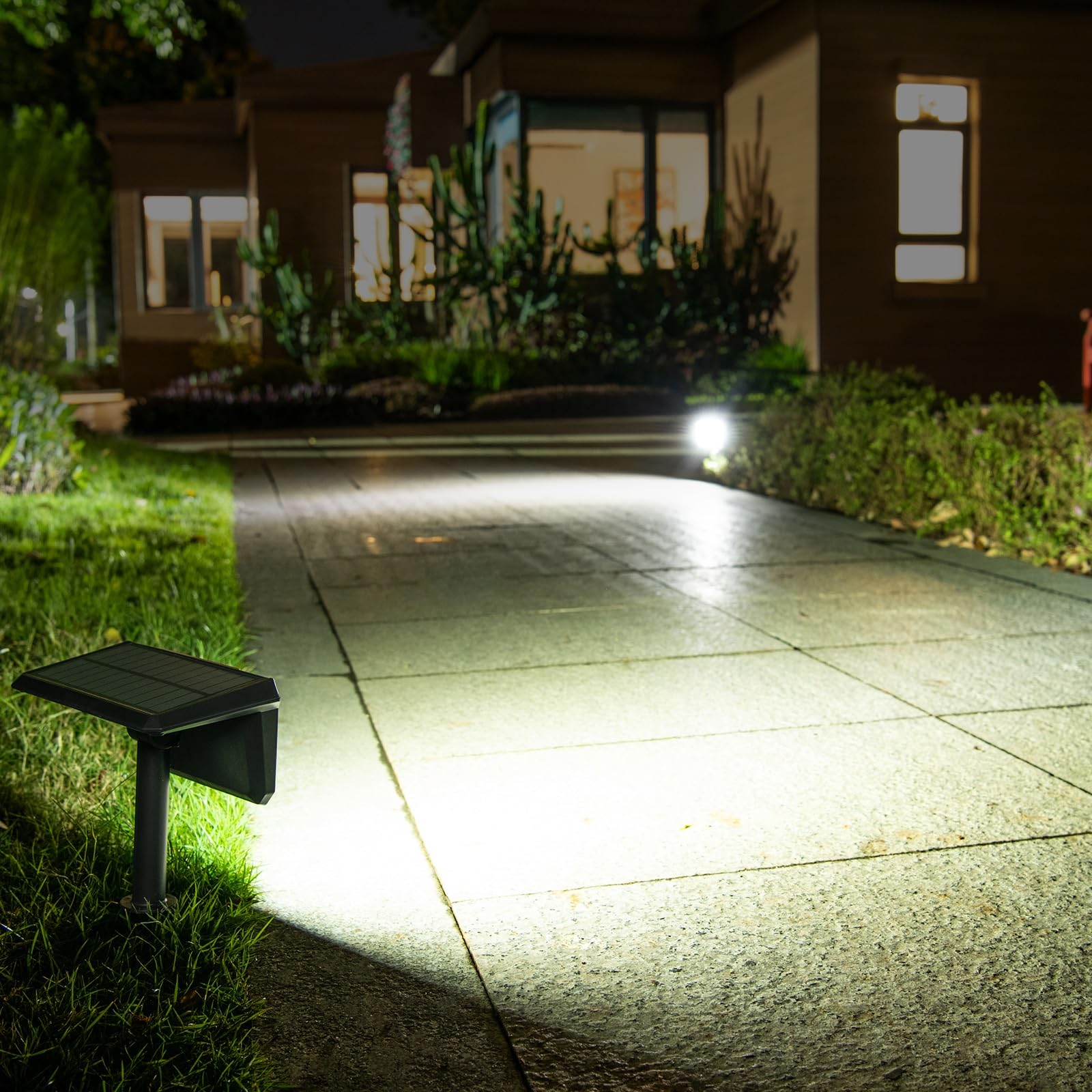 Solarne Lampy Zewnętrzne 2 Szt. Ip65 Wodoodporne Słoneczne Oświetlenie Ścieżki Słoneczne Światła Gruntowe Oświetlenie Krajobrazu Na Patio W Ogrodzie Podjazd Do Ogrodu (Color : Cold light)