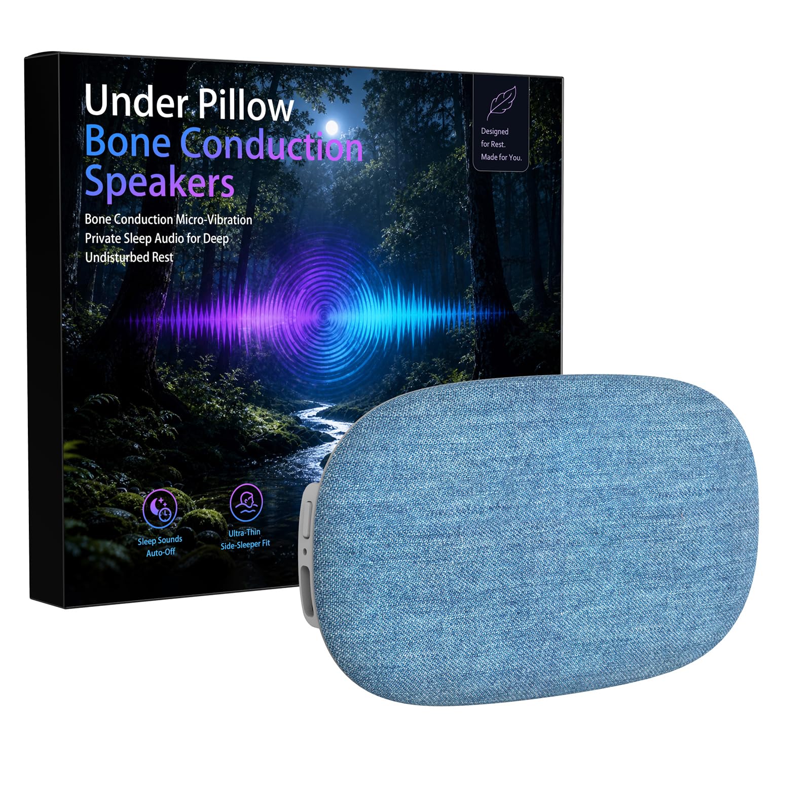 Photo 1 of Under Pillow Bone Conduction Speakers,pillow speakers for sleeping (Blue)