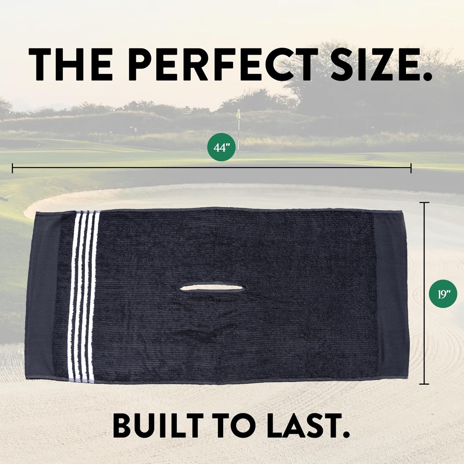 The Tour Towel | Large Golf Caddy Towel Terry Cloth, Absorbent 19" x 44", Center Cut, Perfect Hang Golf Cart Accessory and Golf Bag, Multiple Colors - Image 4