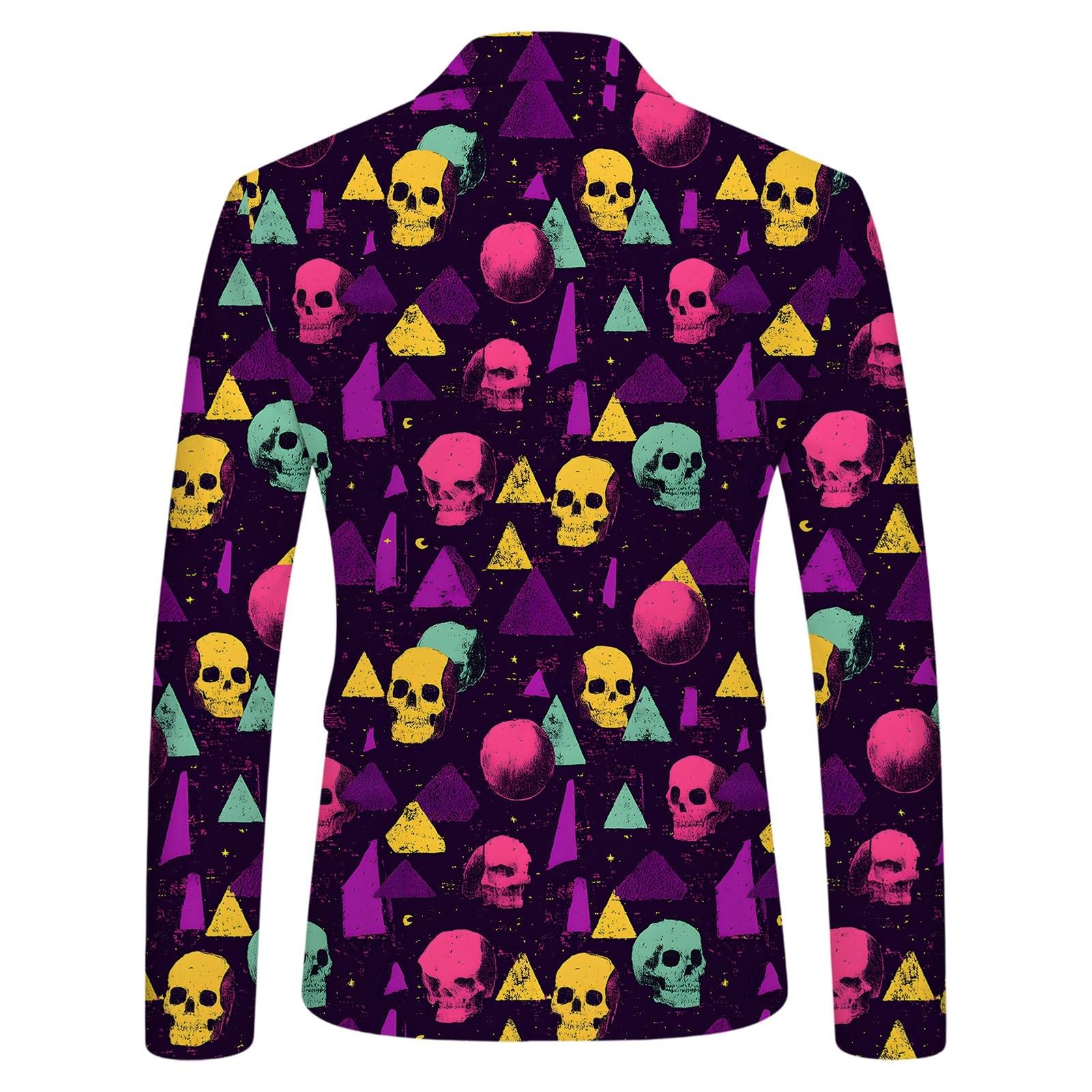 Cappotto casual da uomo con stampa divertente per Halloween