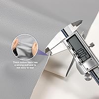 Vista 5 de PATIKIL Tela de piel sintética sintética, 2 yardas, 72 x 54 x 0.04 pulgadas, textura de cuero sintético, hojas para bolsas, manualidades, color gris