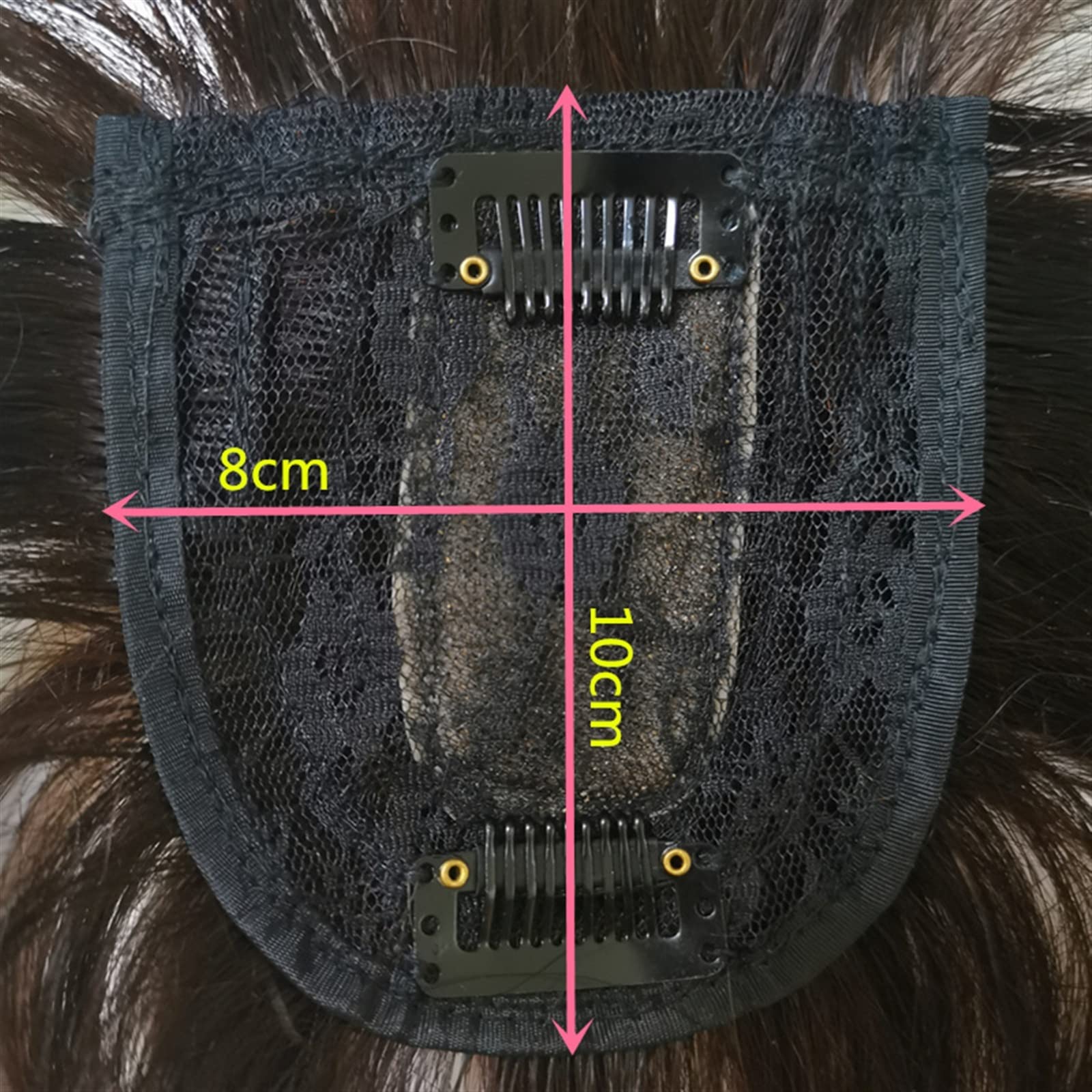 Peaky Pony Pony Echthaar Clip Mittlerer Teil Indische Pony Haarteile Gerade Natürliche Krone Topper Clip in Top für Frauen mit dünner werdendem Gesichtsrahmen(Light Brown)