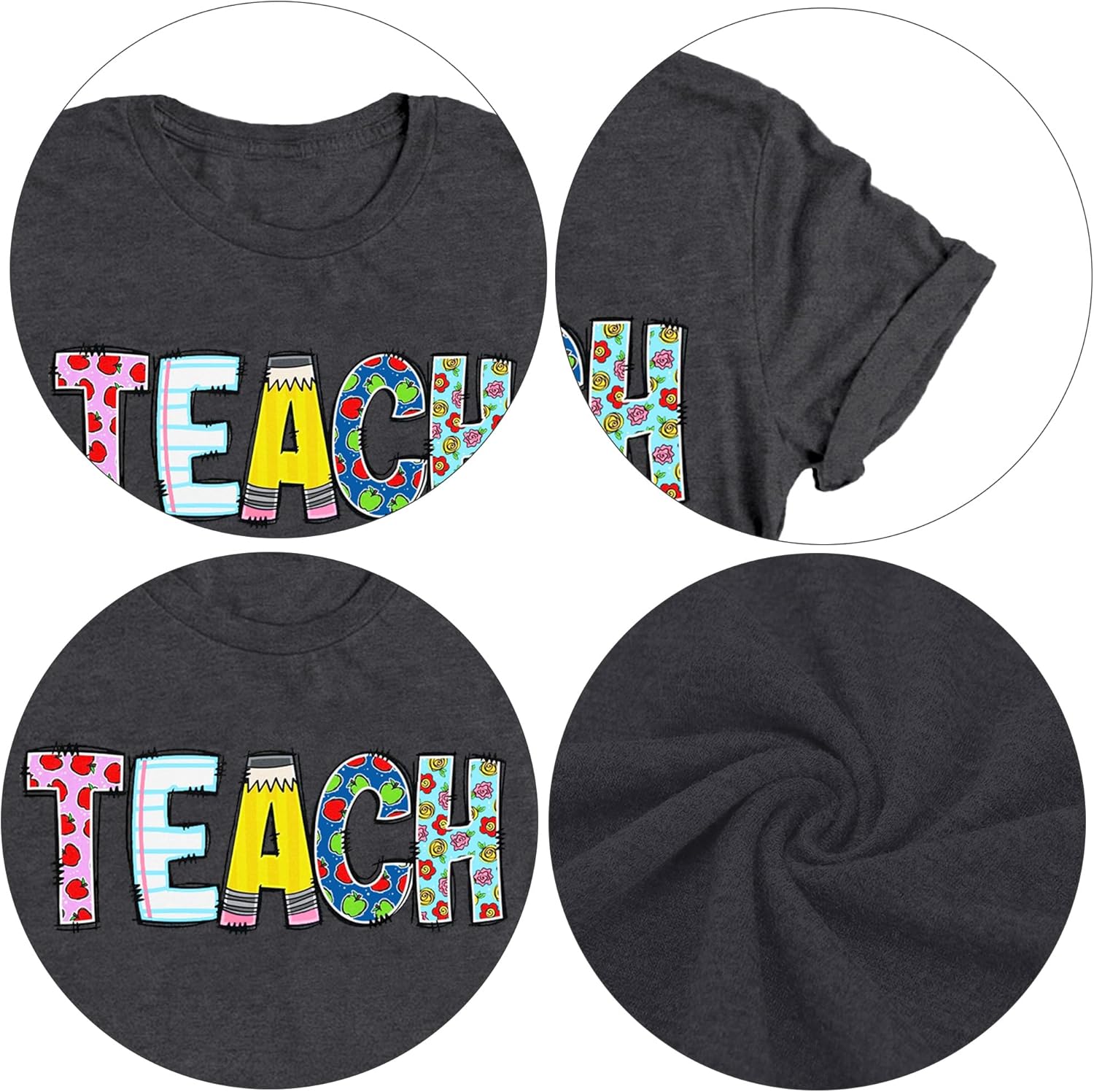 Teacher Shirts for Women Teach Teaching Tshirt Teacher Life Tee Tops - Image 6
