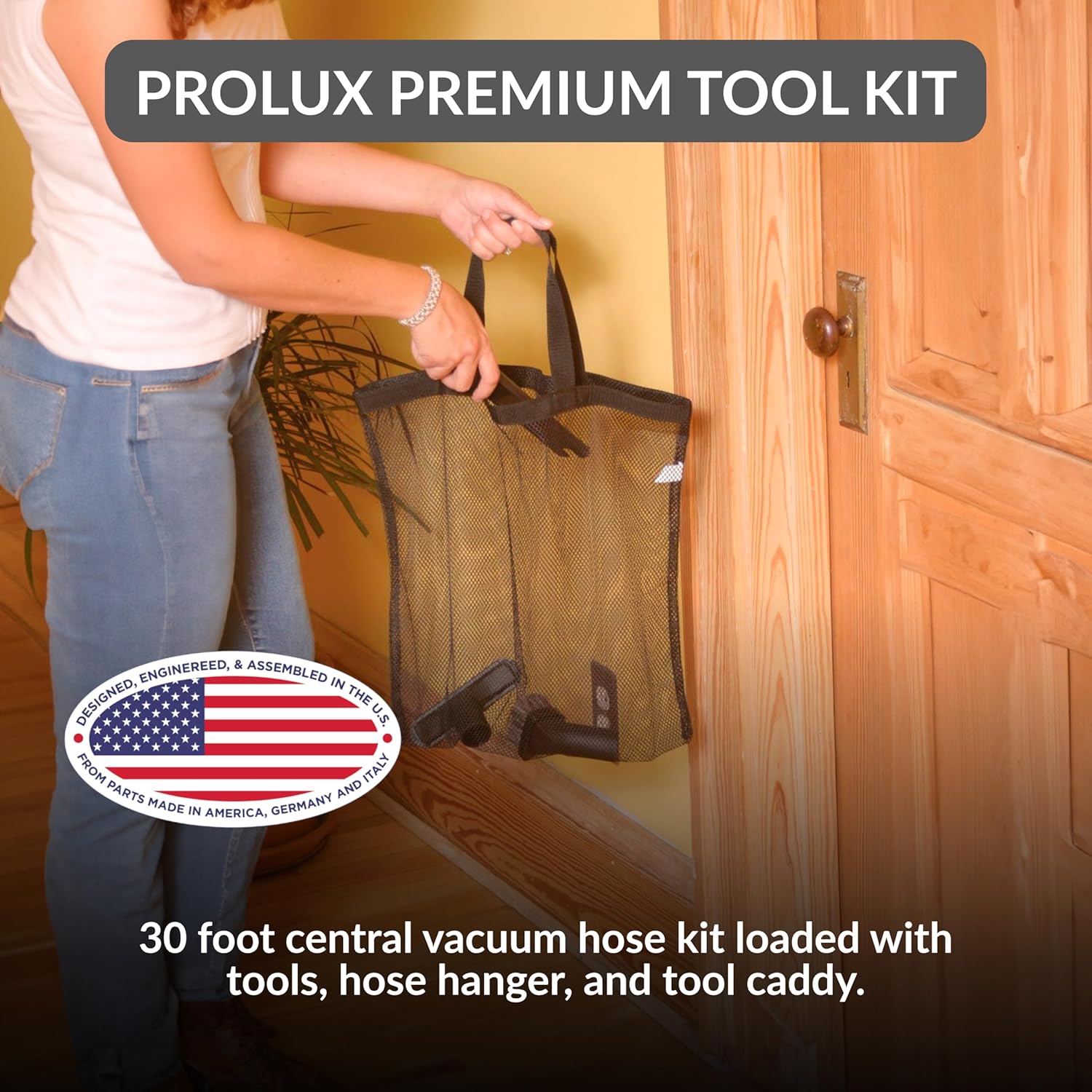 Universal Central Vacuum Hose Kit with Turbo Nozzles and Accessories