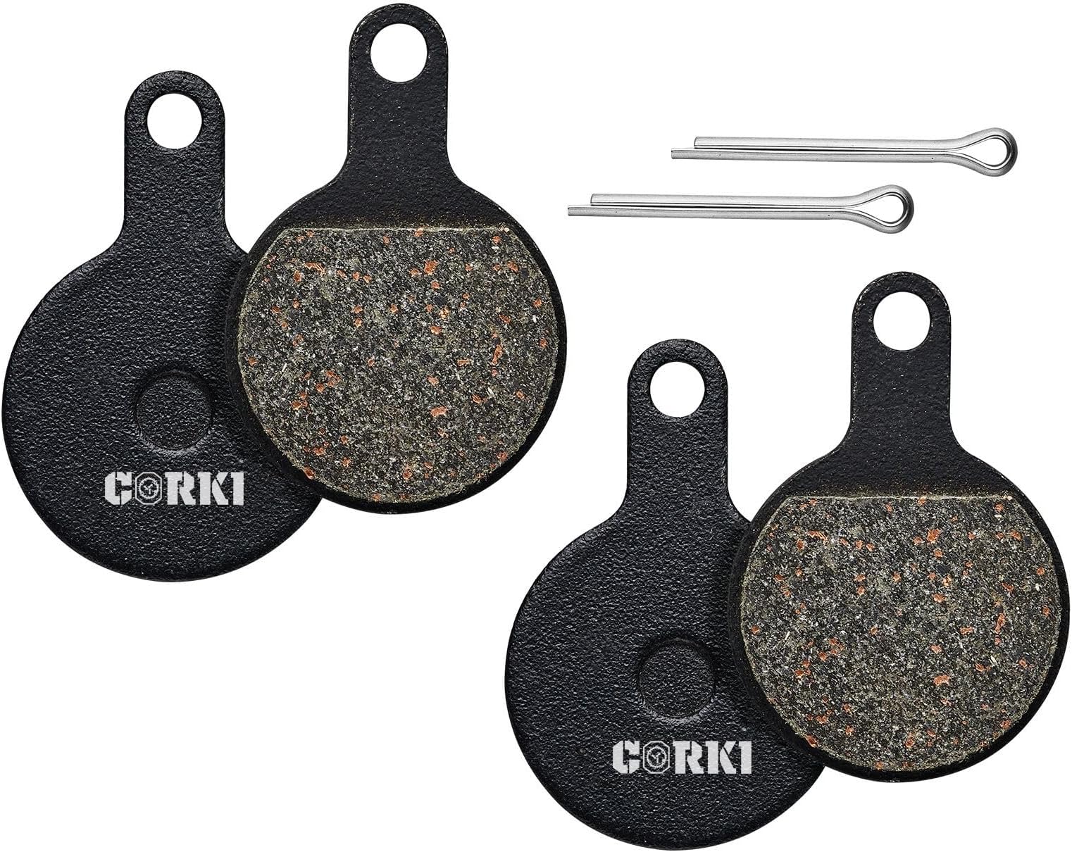 corki 2 Pairs Bicycle Disc Brake Pads for Tektro Novela IOX Disc Brakes(Resin,Semi-Metallic,Sintered Metal)